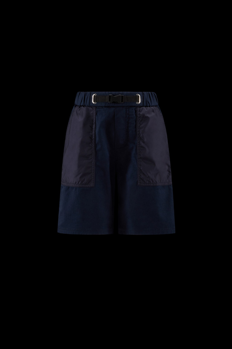 몽클레어 Moncler Gabardine Shorts,Night Blue