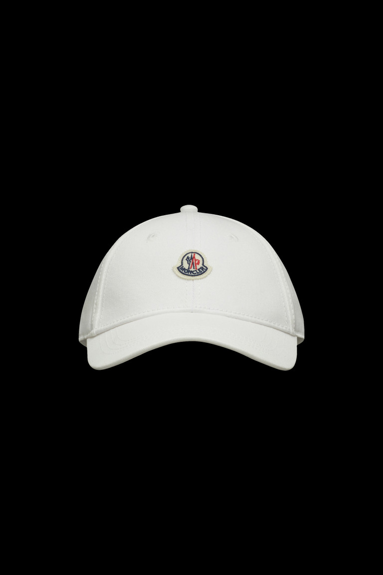 몽클레어 Moncler Logo Baseball Cap,Silk White