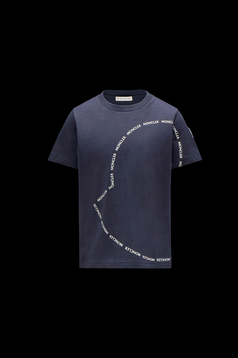 몽클레어 Moncler Logo Outline T-Shirt,Night Blue
