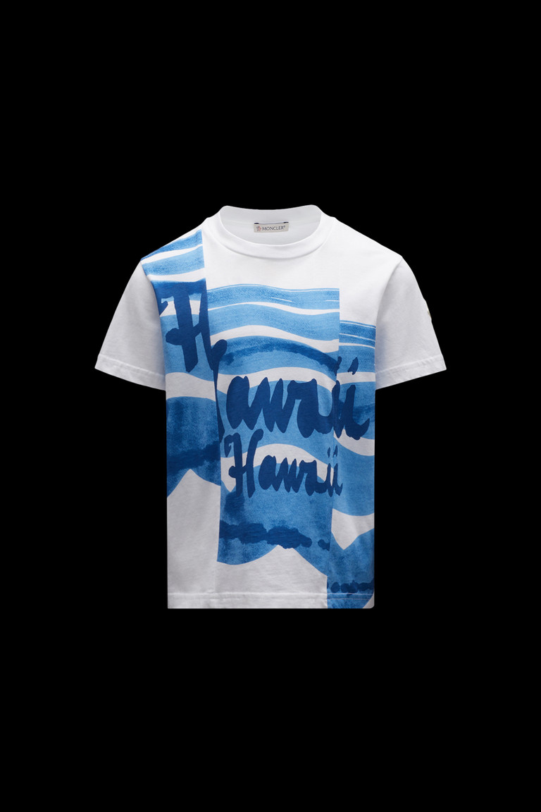몽클레어 Moncler Graphic Motif T-Shirt,Cornflower Blue/White