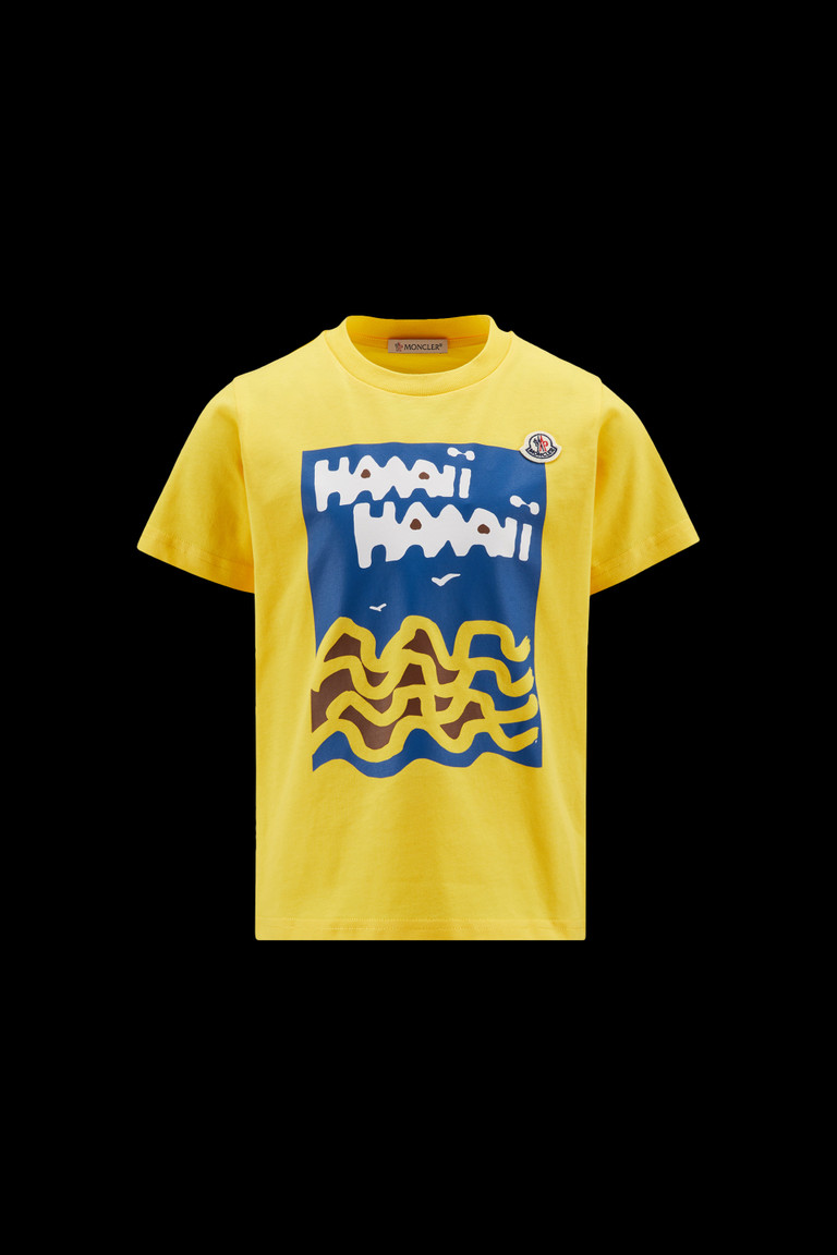 몽클레어 Moncler Graphic Logo Motif T-Shirt,Light Yellow