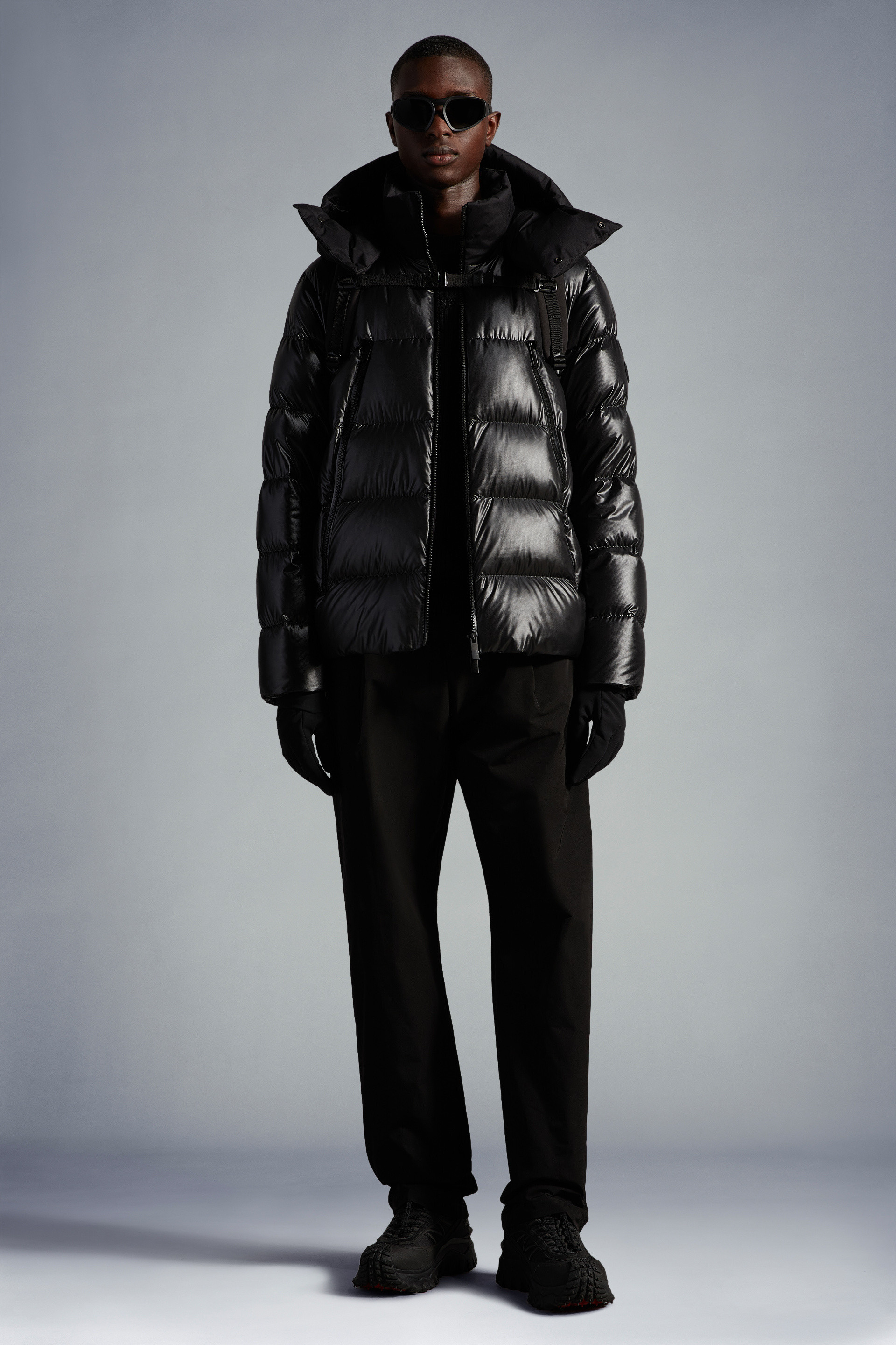 moncler wet look puffer jacket