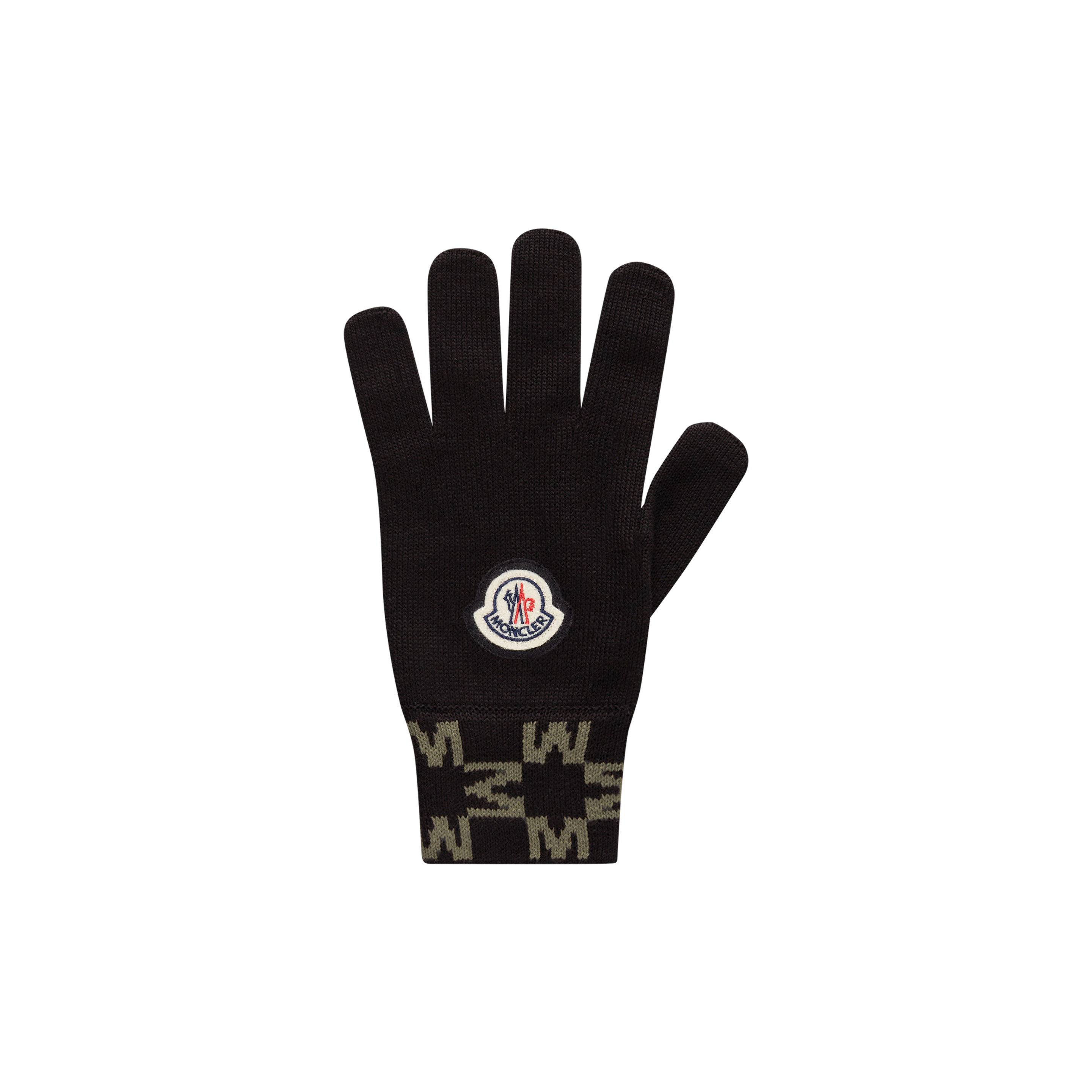 Moncler Collection Gants Motif Monogramme In Black