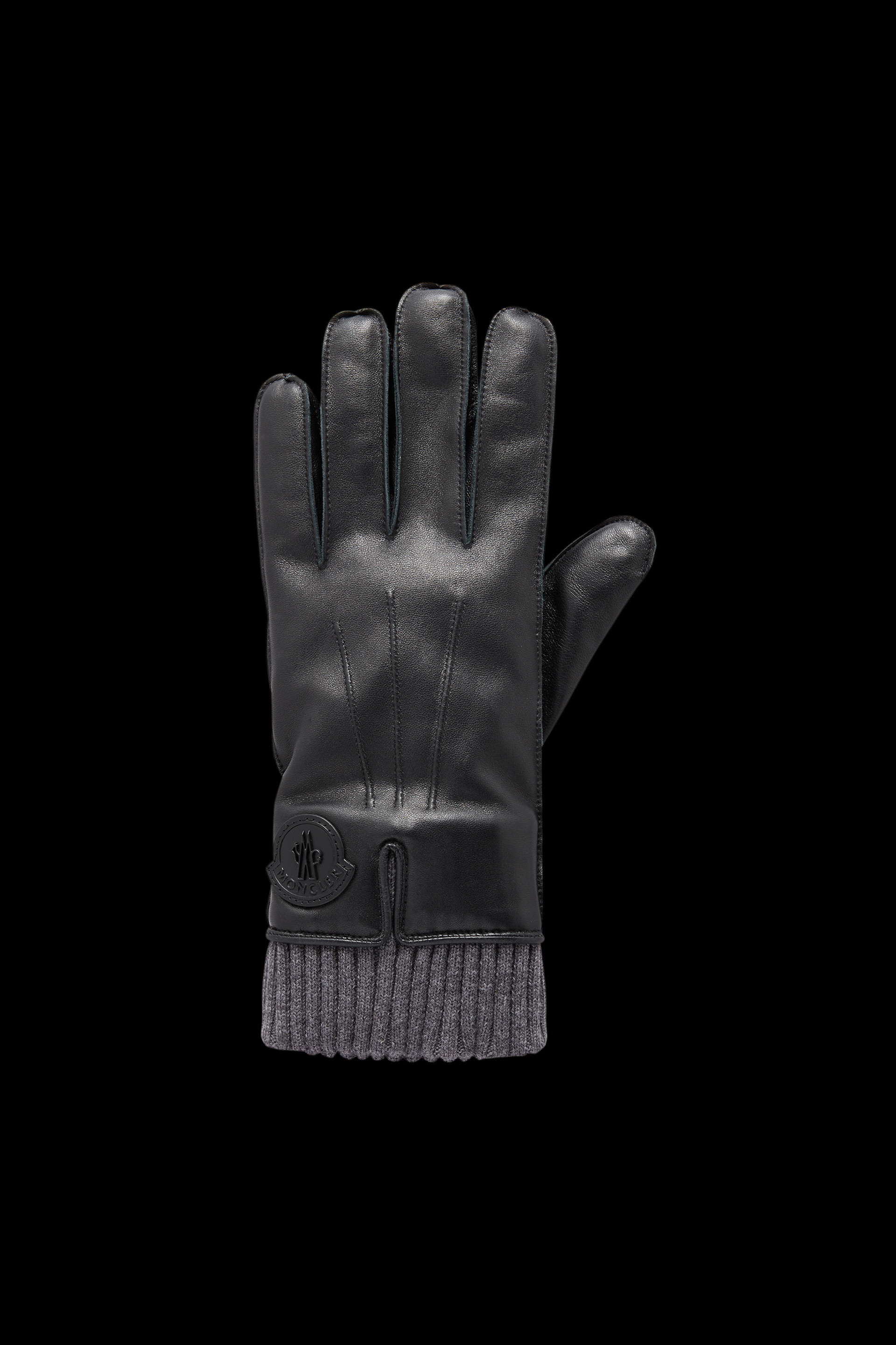 Black Leather Gloves Scarves & Gloves for Men Moncler US