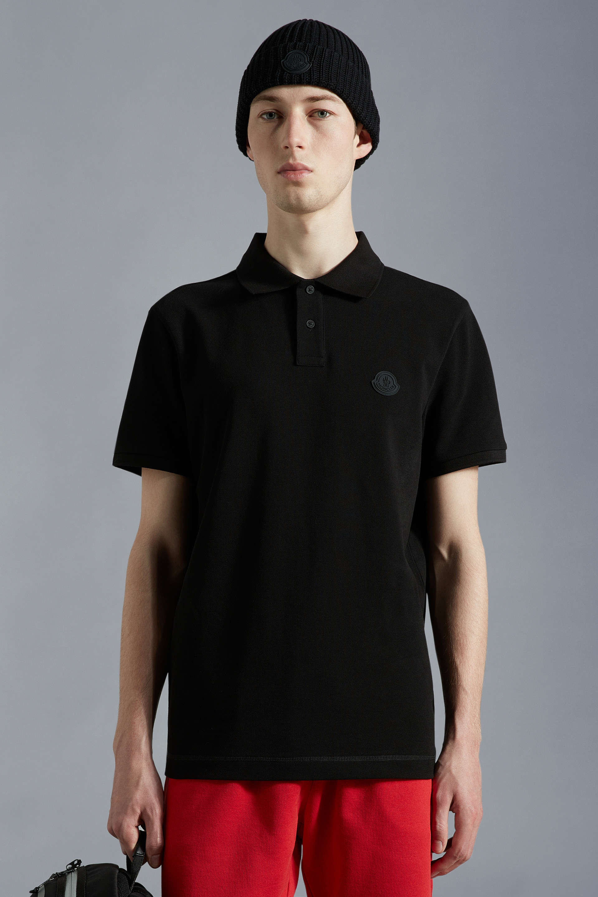 Moderator Infer Sophisticated Black Logo Polo Shirt - Polos & T-shirts for Men | Moncler US
