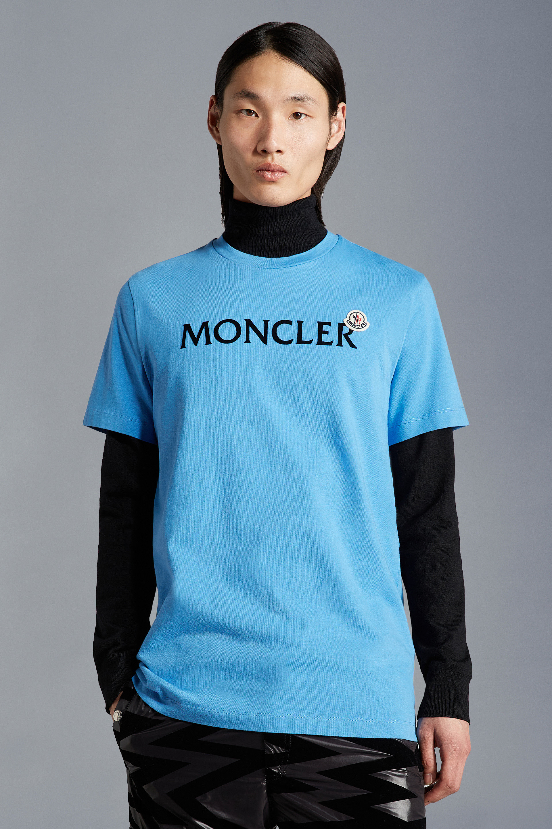 Blue Logo T-Shirt - Polos & T-shirts for Men | Moncler SK