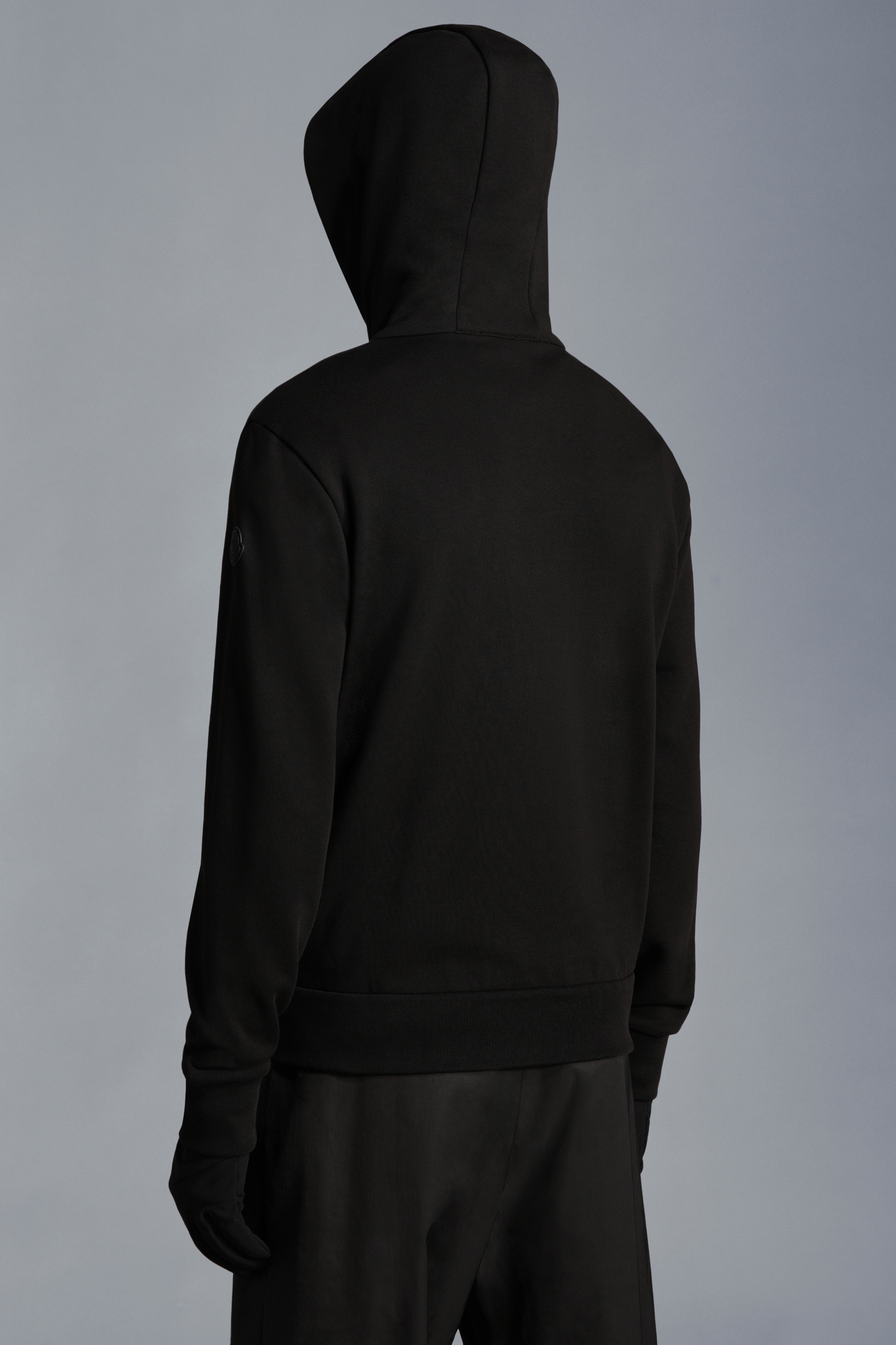 Black Logo Zip-Up Hoodie - Sweatshirts for Men | Moncler SK