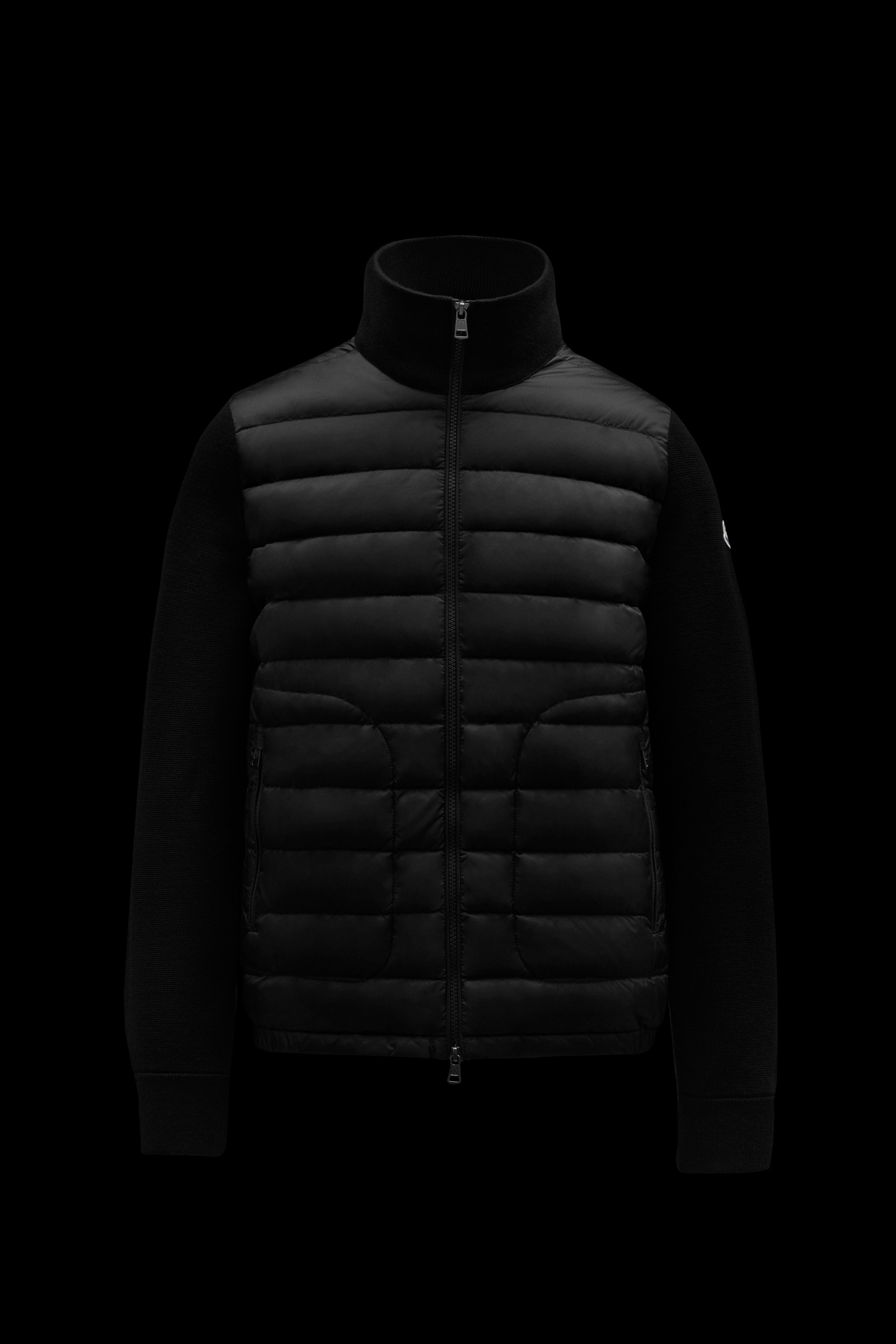 Mens Clothing Sweaters and knitwear Zipped sweaters Moncler Synthetic Tricot Cardigan in Black for Men 