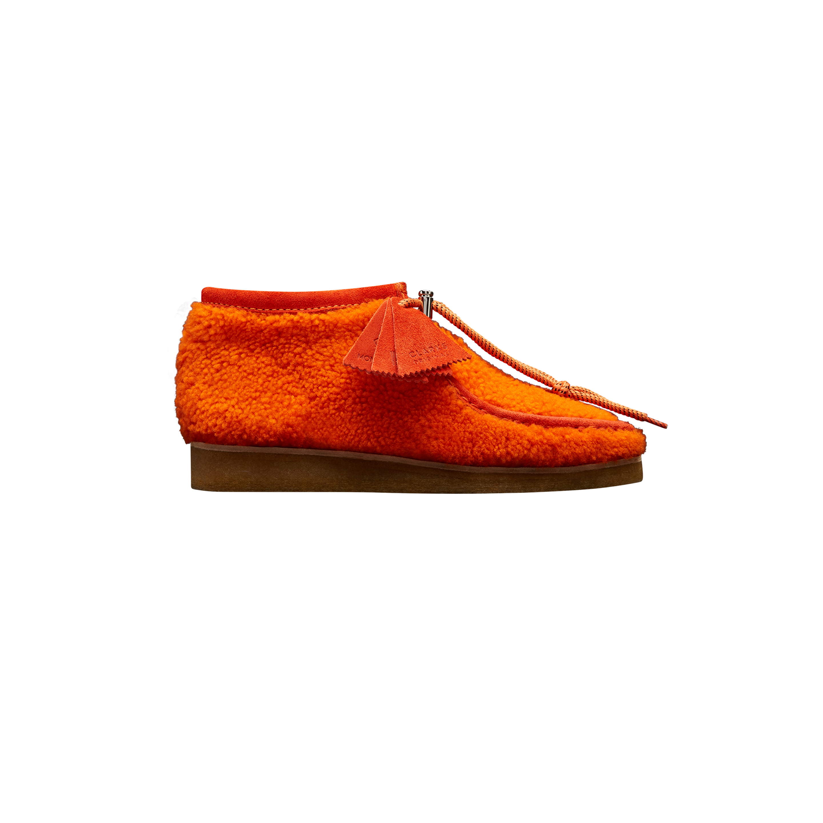 Moncler Wallabee Shearling Shoes Orange Size 44