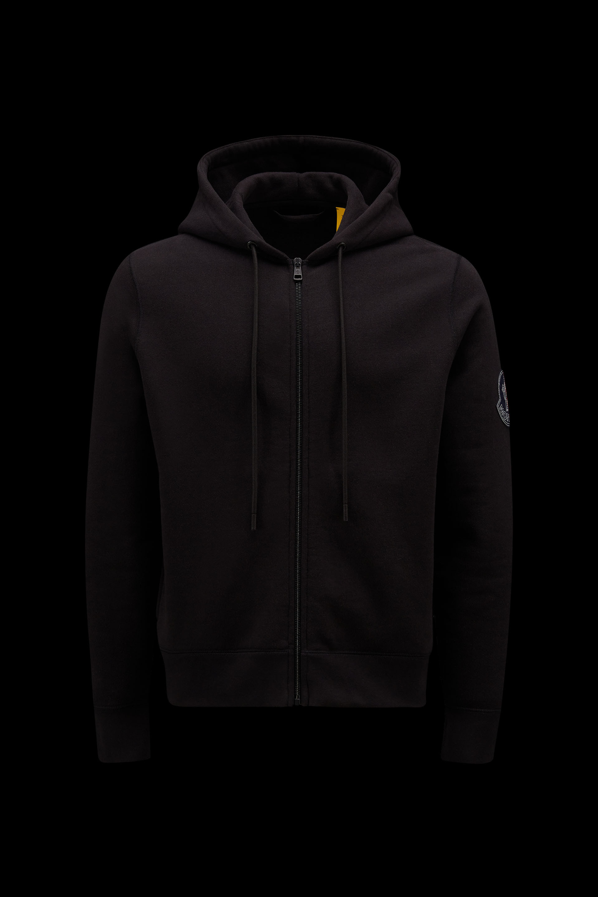 Moncler Cotton Zip-up Sweater in Black for Men Mens Clothing Sweaters and knitwear Zipped sweaters 