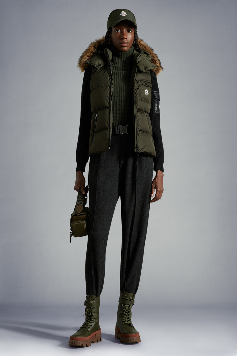 Moncler 25 Down Vest Wool And Polyester 300046