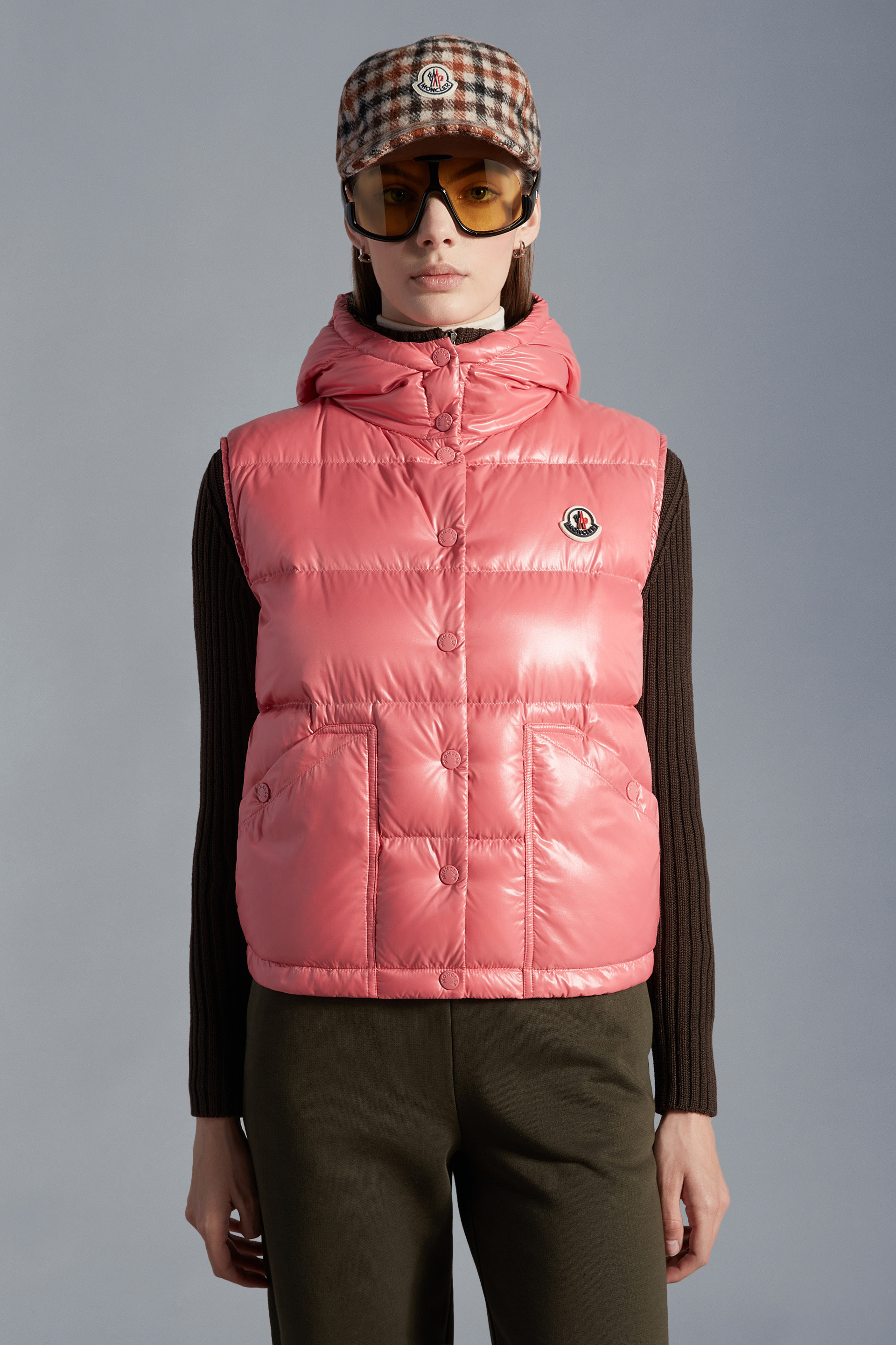 moncler vest with fur hood