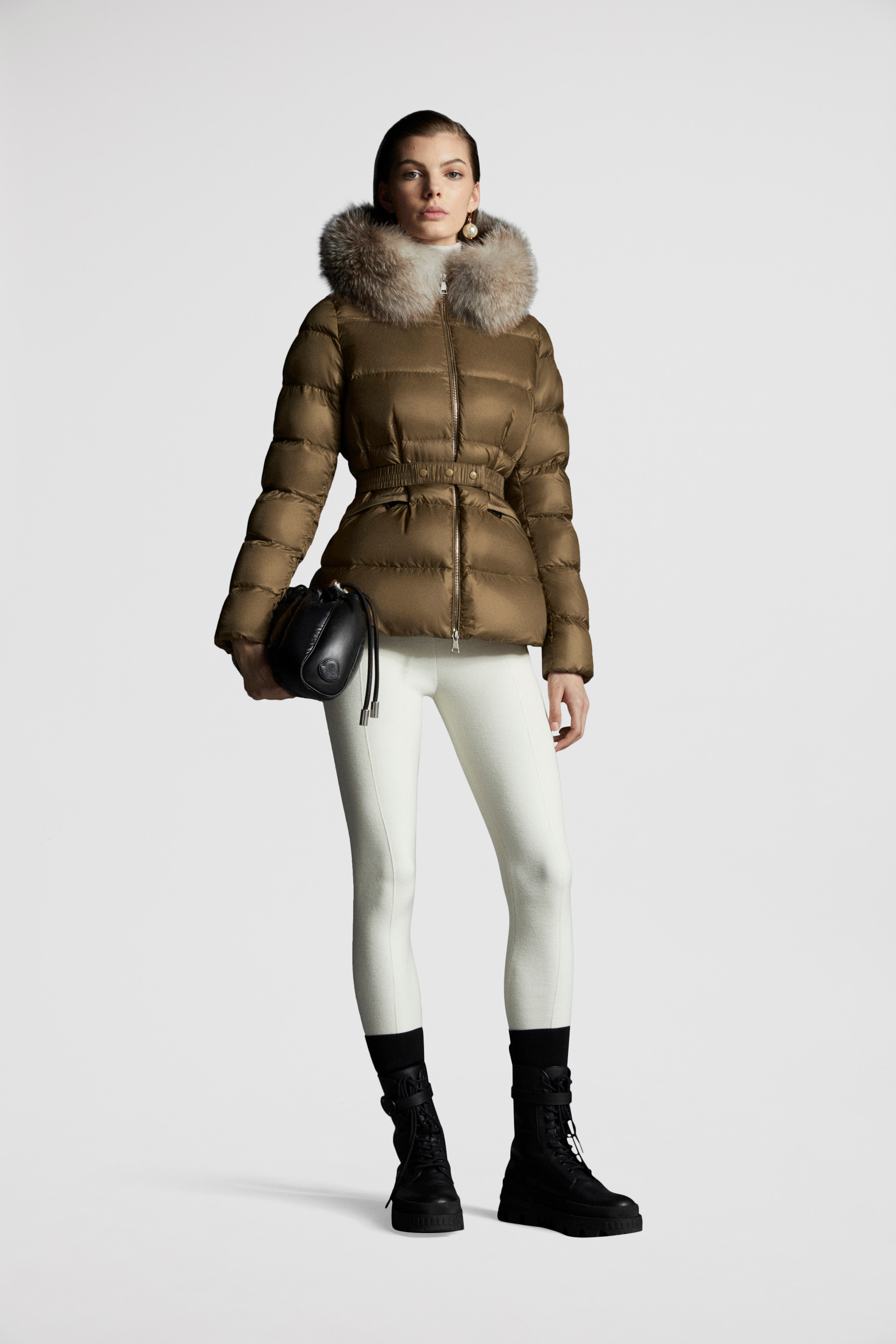 Moncler beige sales coat