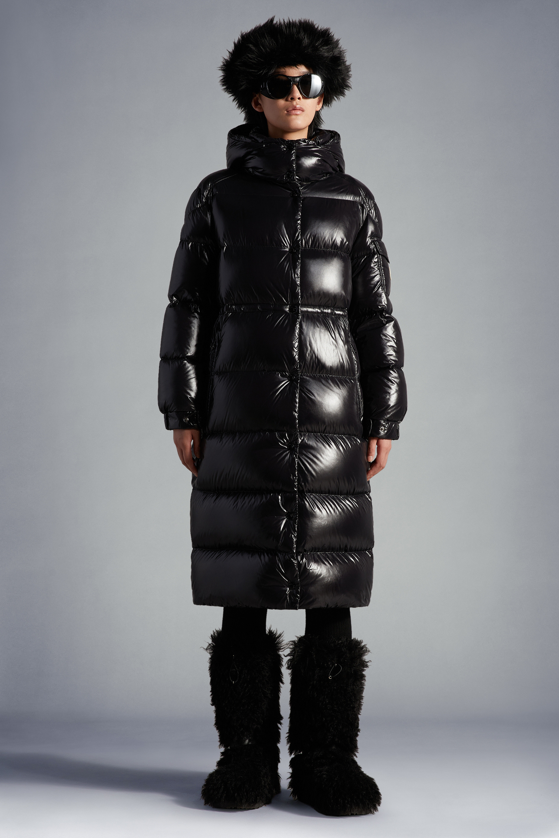 Moncler long down hot sale coat