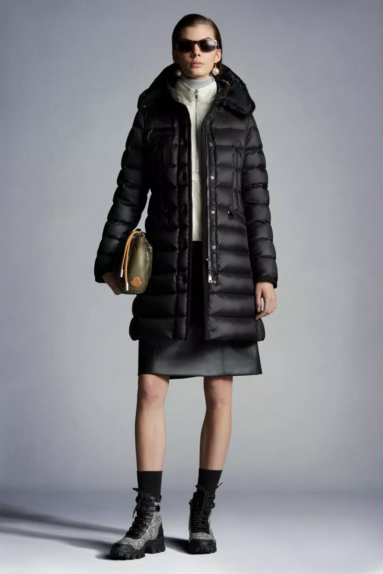 Hermine Long Down Jacket by Moncler, timeless and stylish down jacket for women.