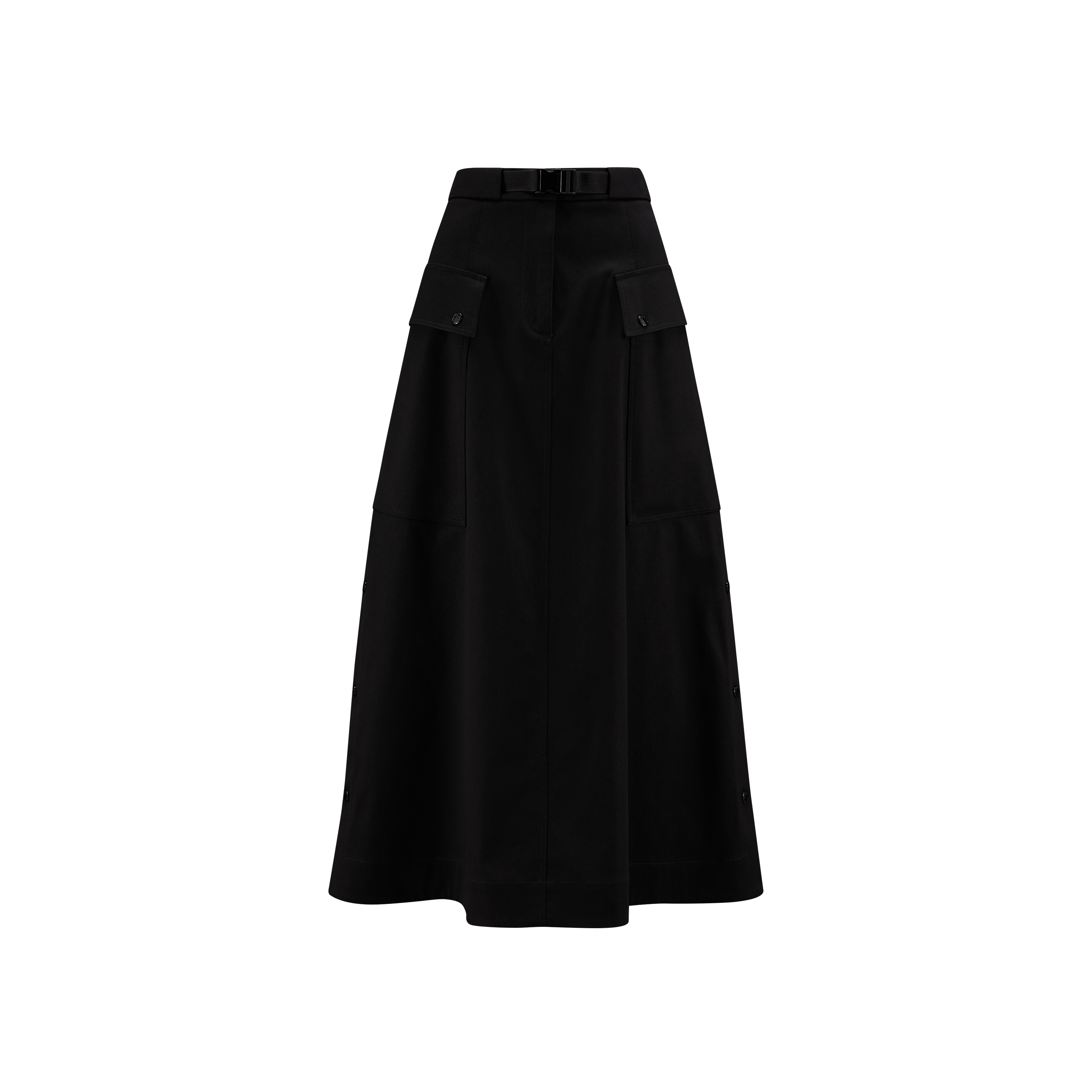 Moncler Collection Jupe Midi En Gabardine In Black