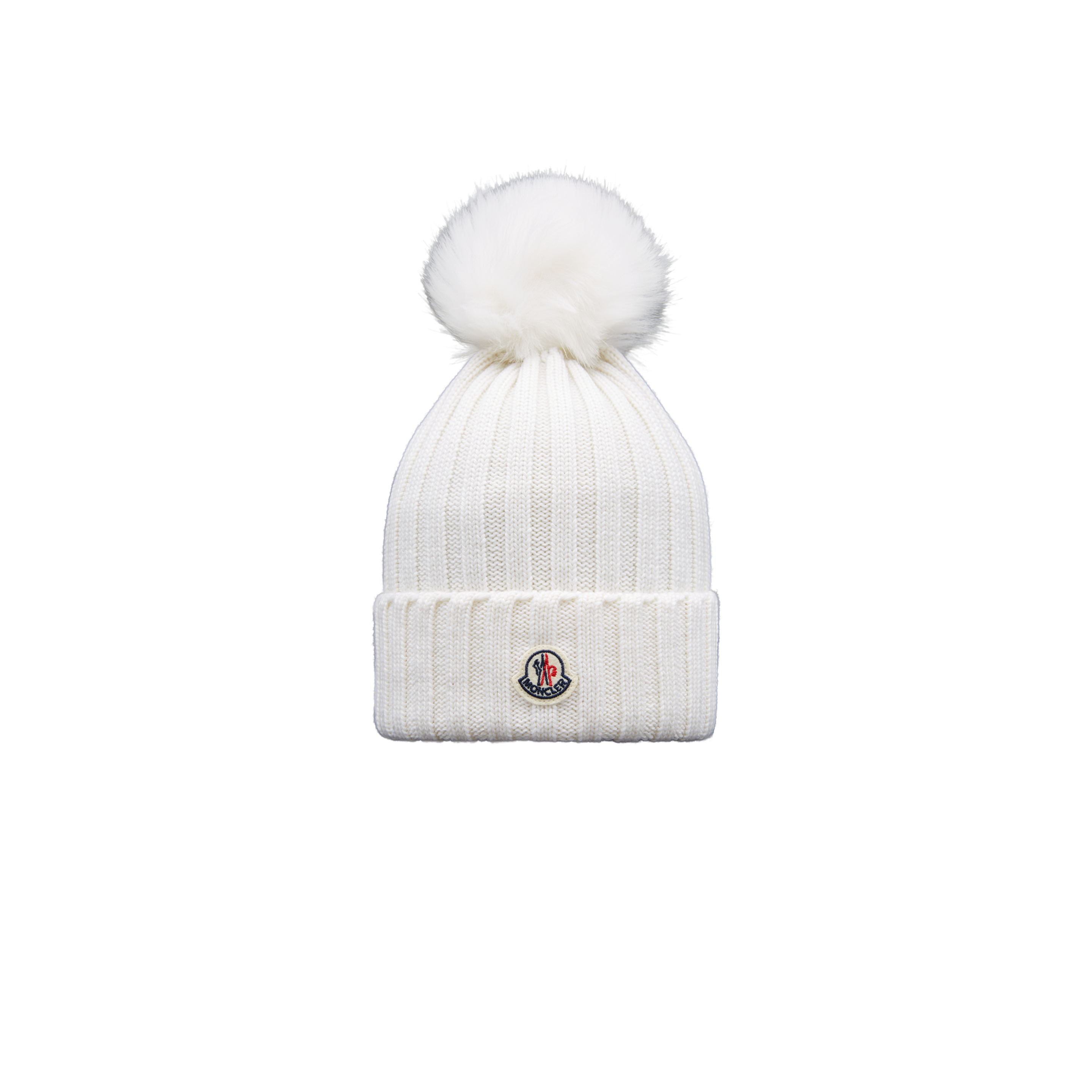 Moncler Collection Beanie With Pom Pom White