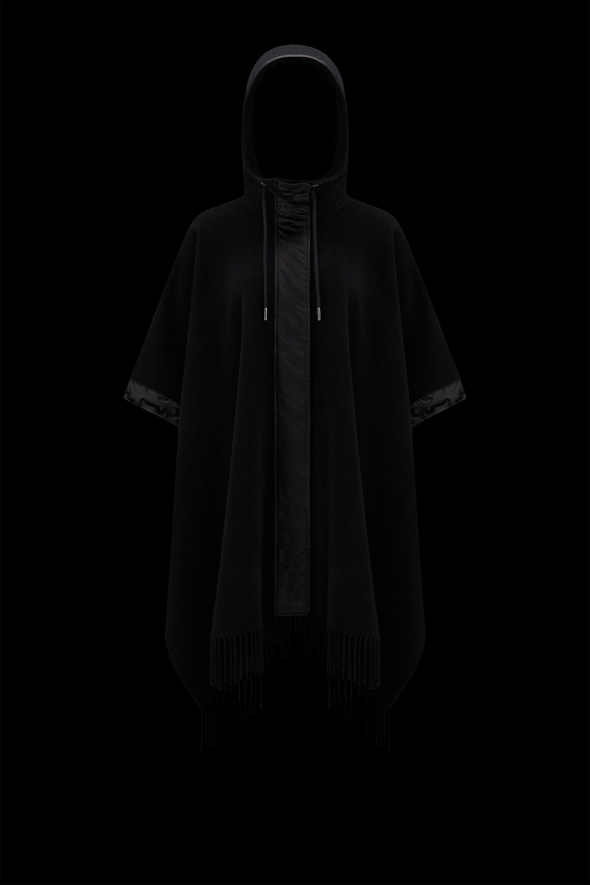 Save 3% Moncler Hooded Fleece Cape in Black Womens Clothing Coats Capes 
