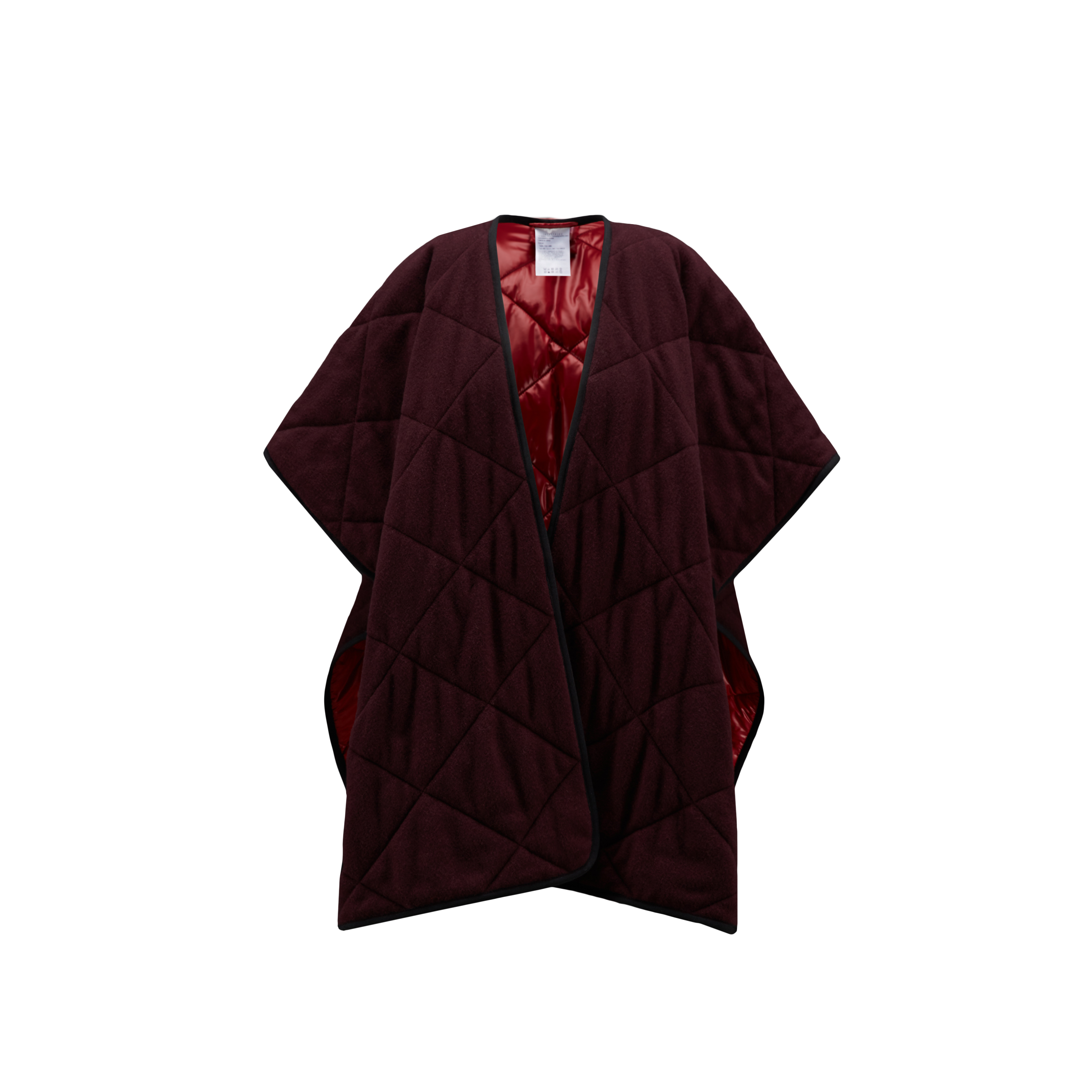 Moncler Collection Cape En Laine In Burgundy