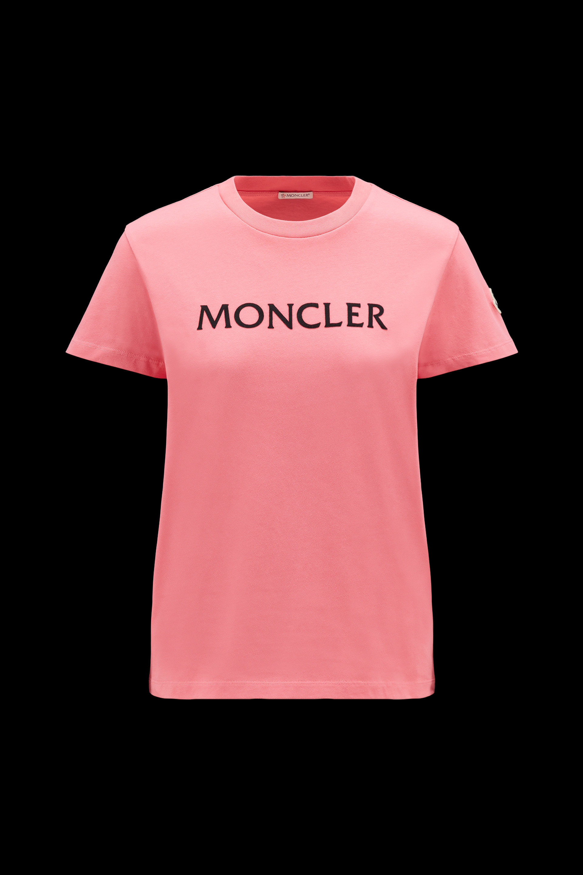Femme Tops Tops Moncler T-shirt en jersey de coton à logo Moncler en coloris Rose 