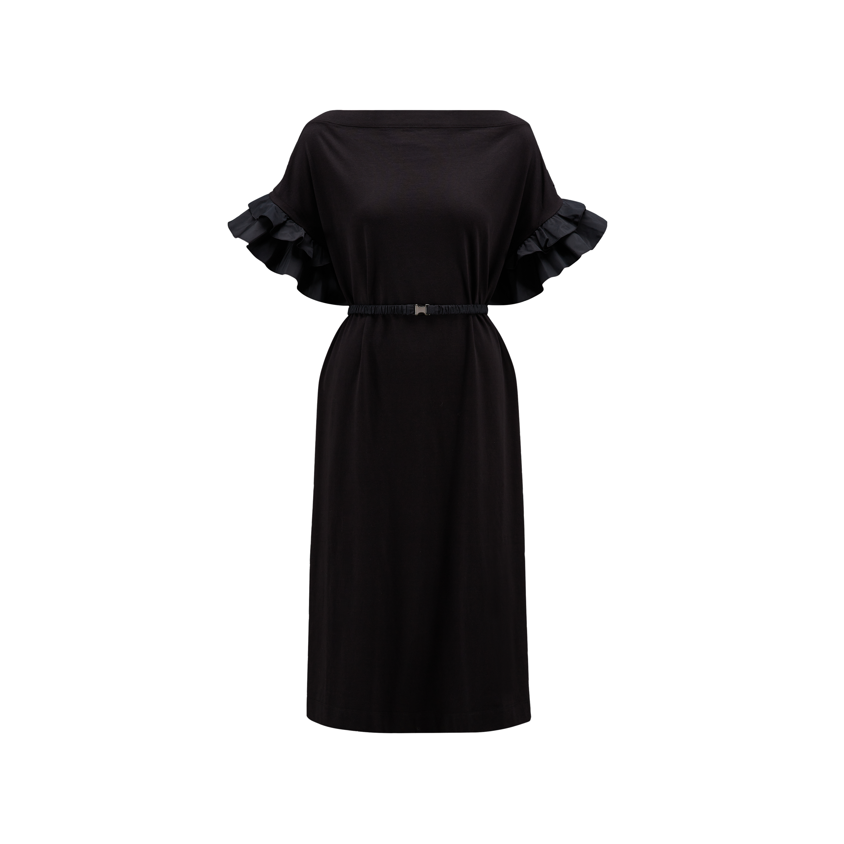 Moncler Collection Ruffled Midi Dress Black Size M