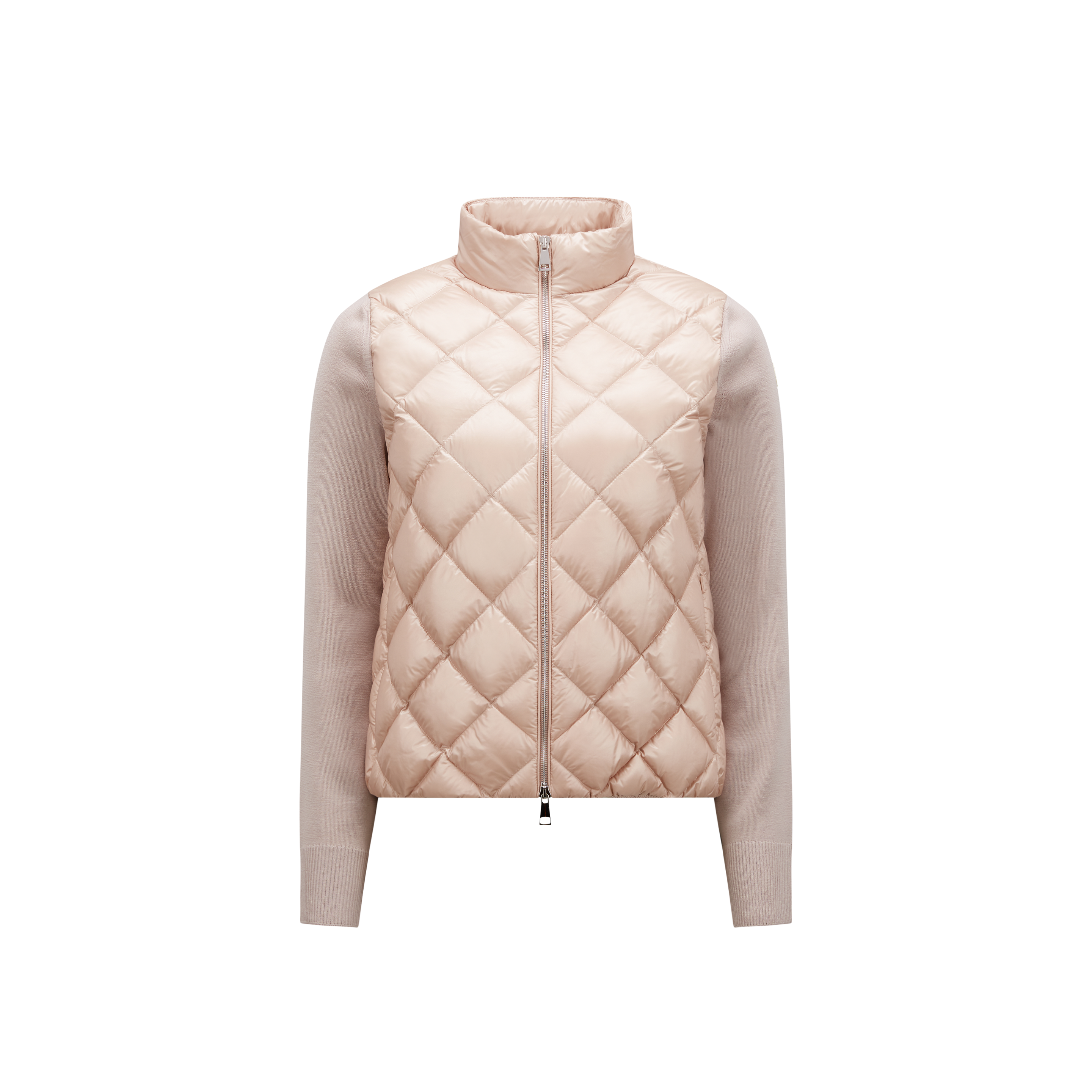 Moncler Collection Cardigan En Laine Matelassé In Neutral