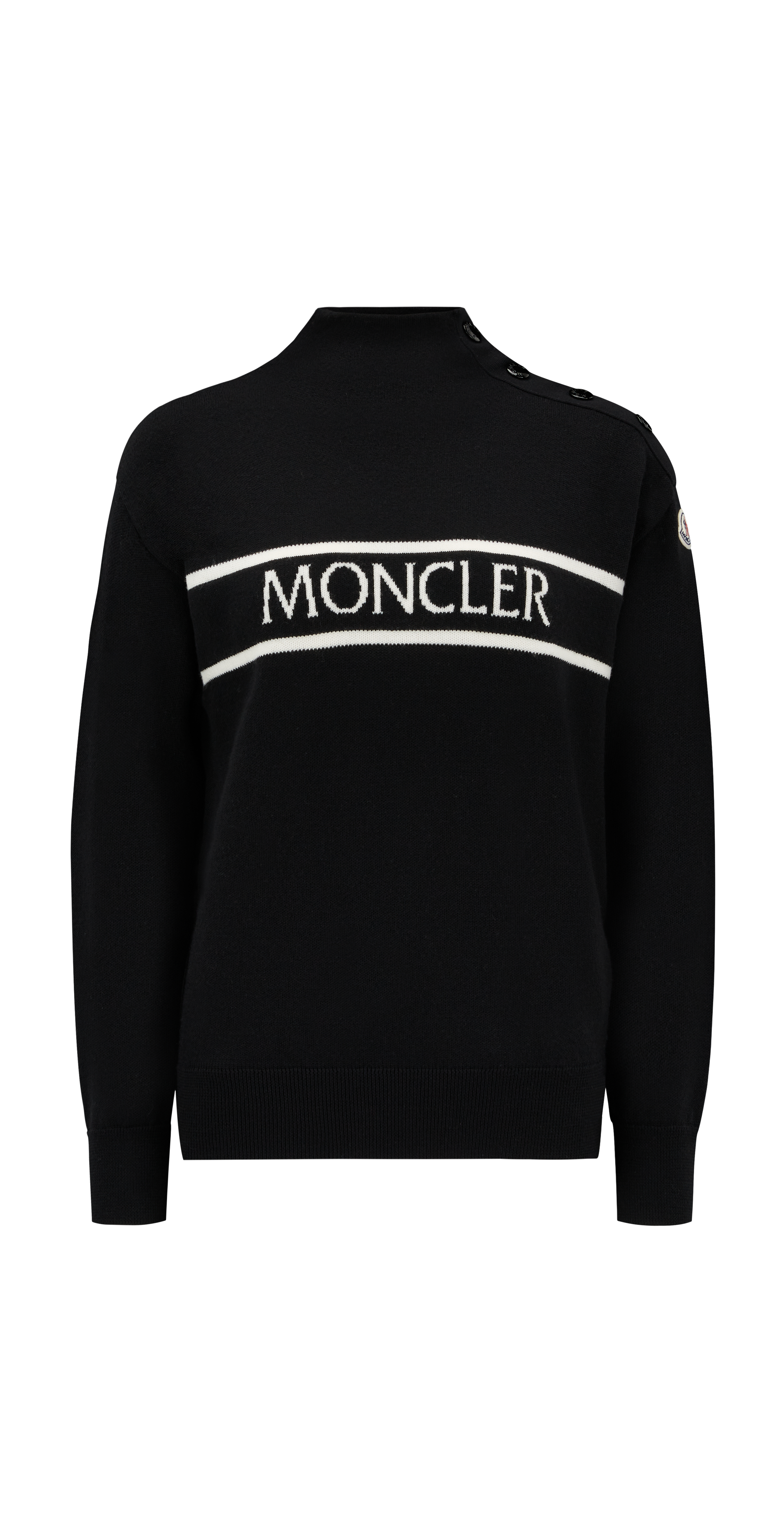 Moncler Collection Pull En Laine Avec Logo In Black