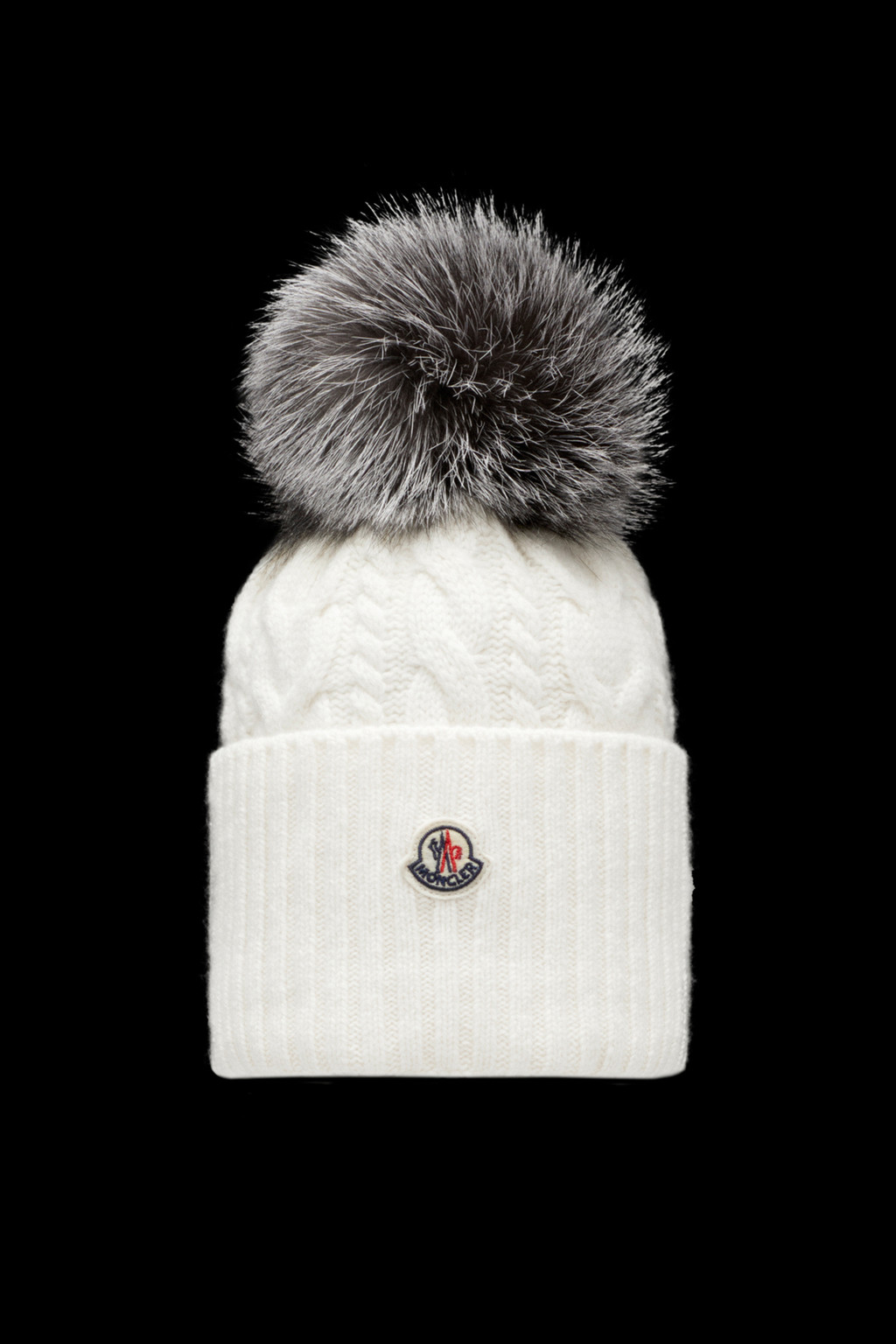 White Ivory Beanie With Pom Pom - Hats & Beanies for Women