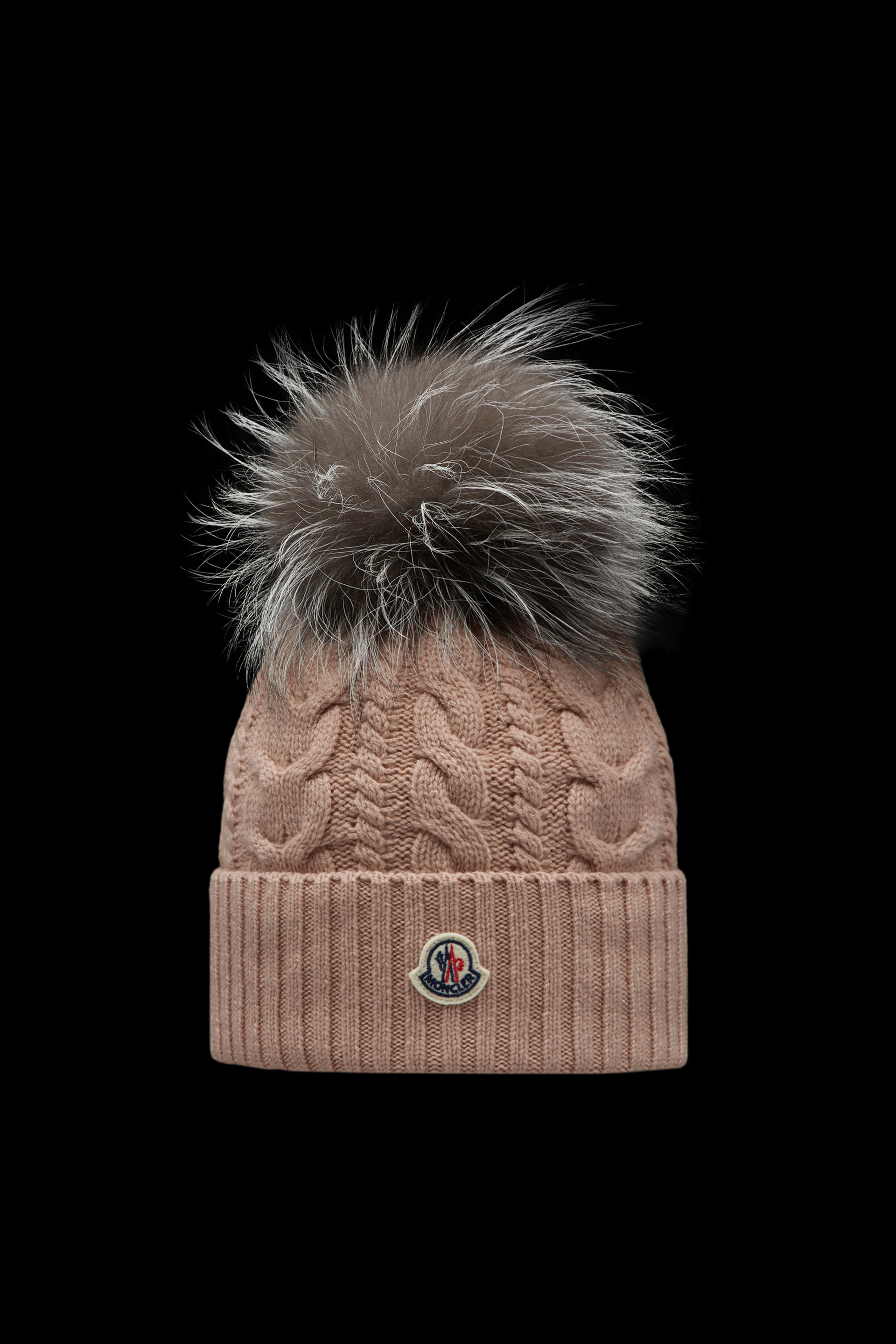 Soft Pink Beanie With Pom Pom - Hats & Beanies for Women | Moncler PL