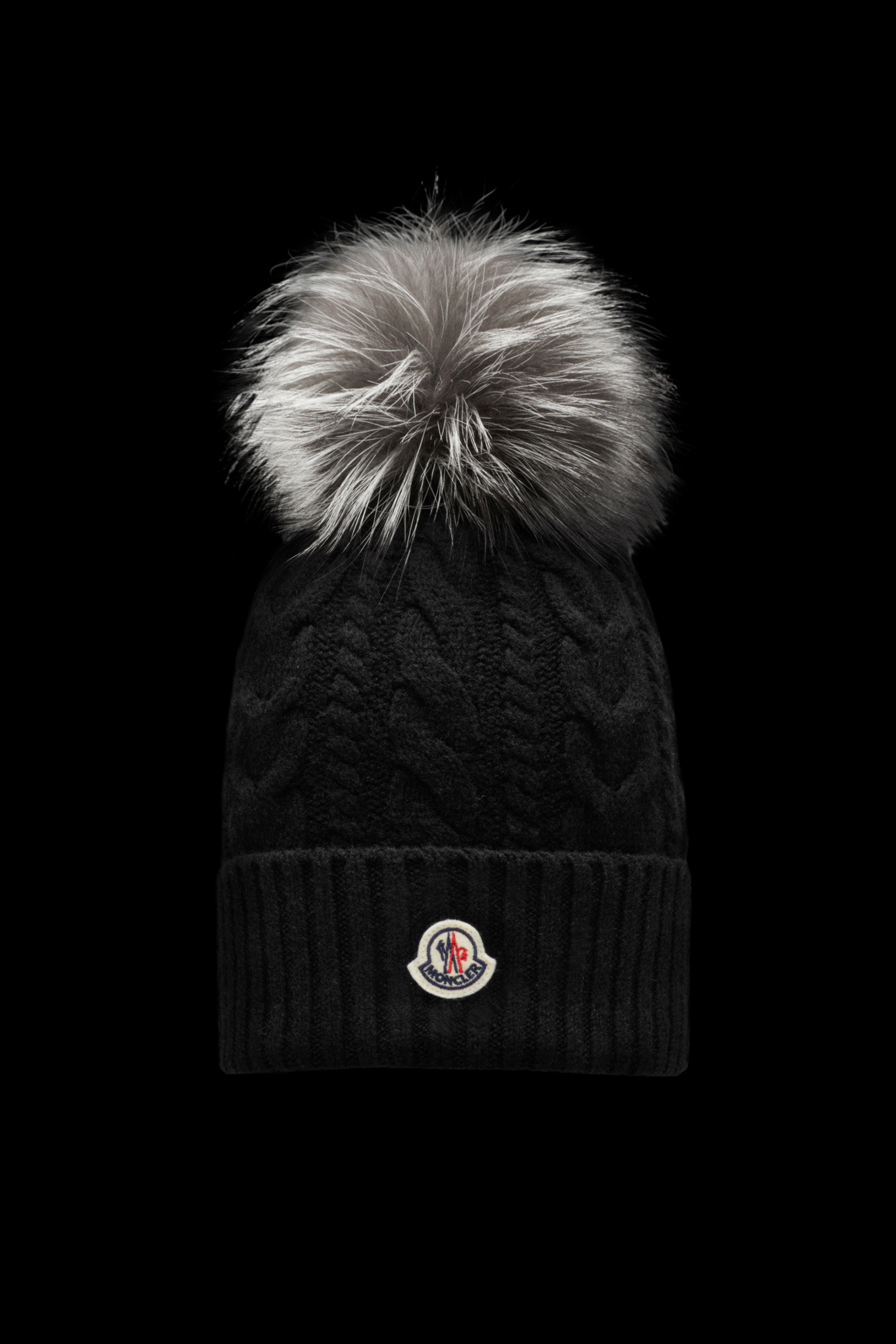 Black Beanie With Pom Pom - Hats & Beanies for Women | Moncler US