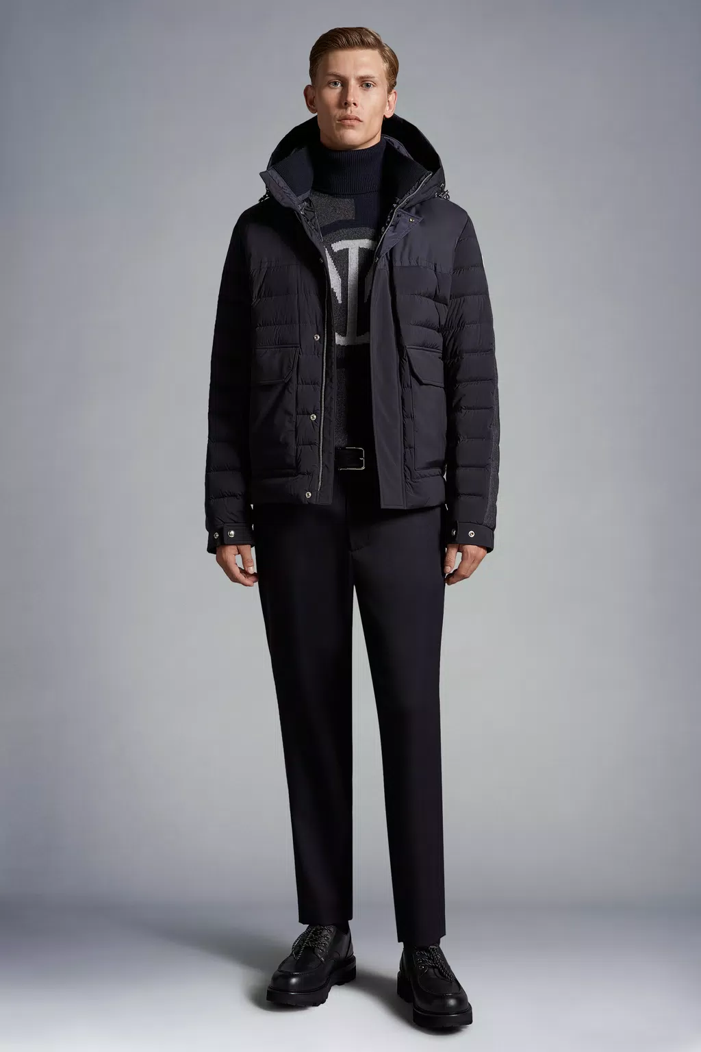 Navy Blue Inter x Moncler Short Down Jacket - Short Down Jackets for ...