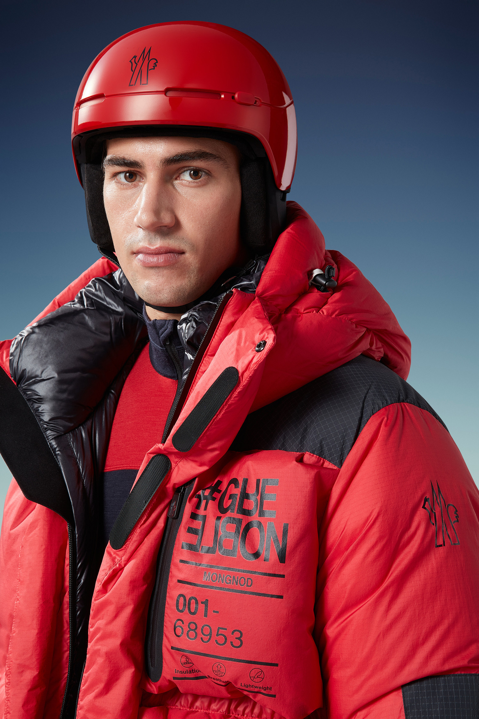 Red Logo Ski Helmet Ski Helmets for Men Moncler GR