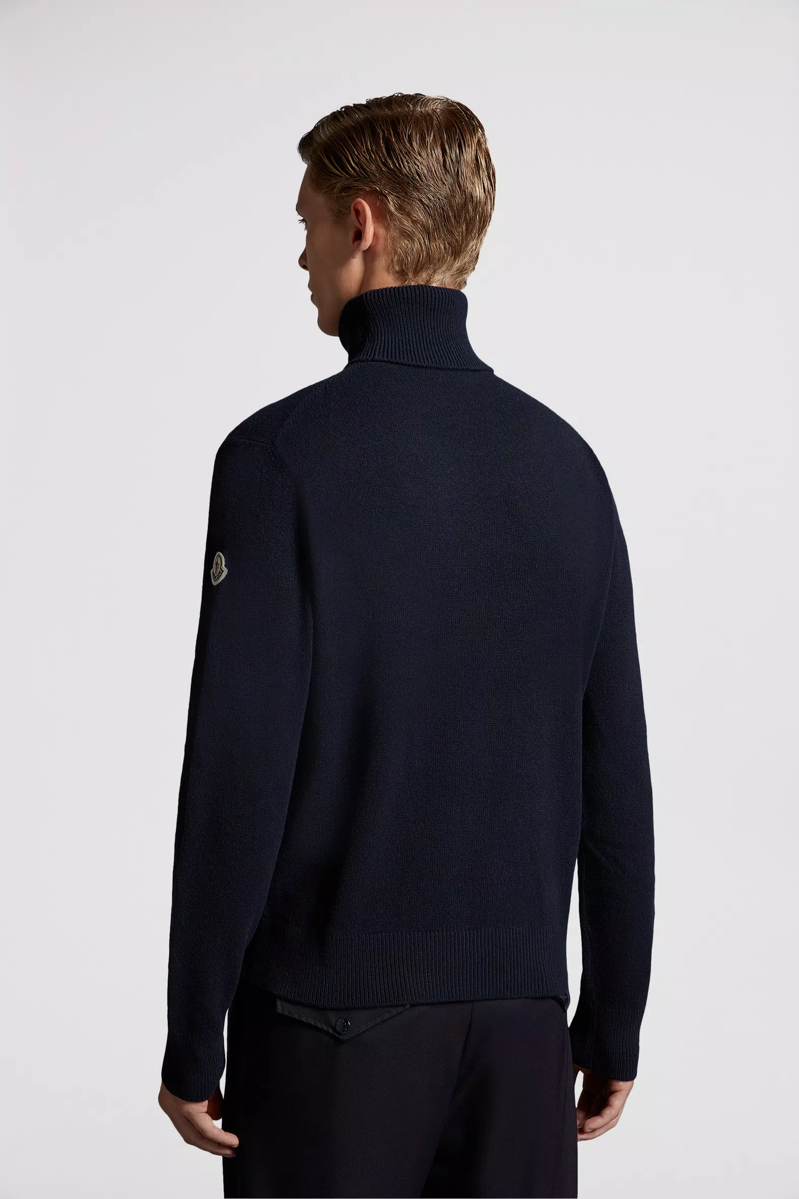 Navy Blue & Gray Inter x Moncler Polo Neck Jumper - Sweaters ...