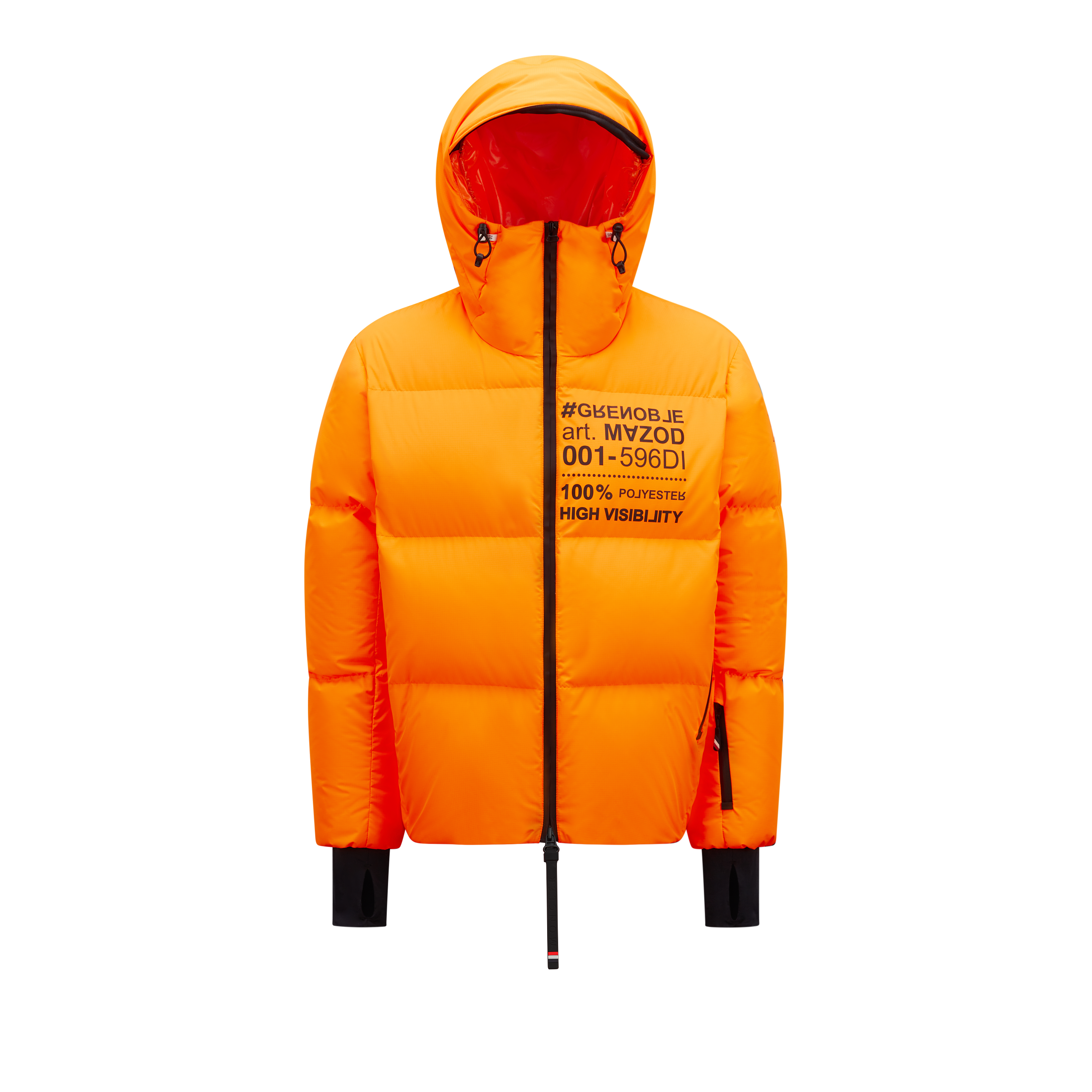 Shop Moncler Mazod Short Down Jacket Orange