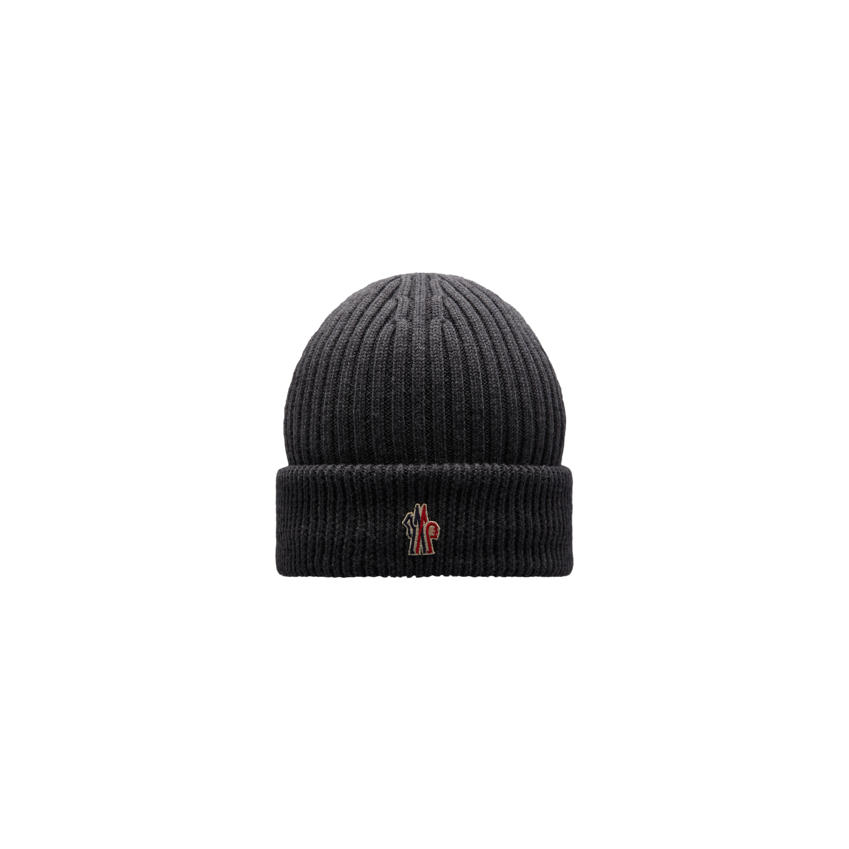 Moncler Padded Wool Beanie Hat In Gray