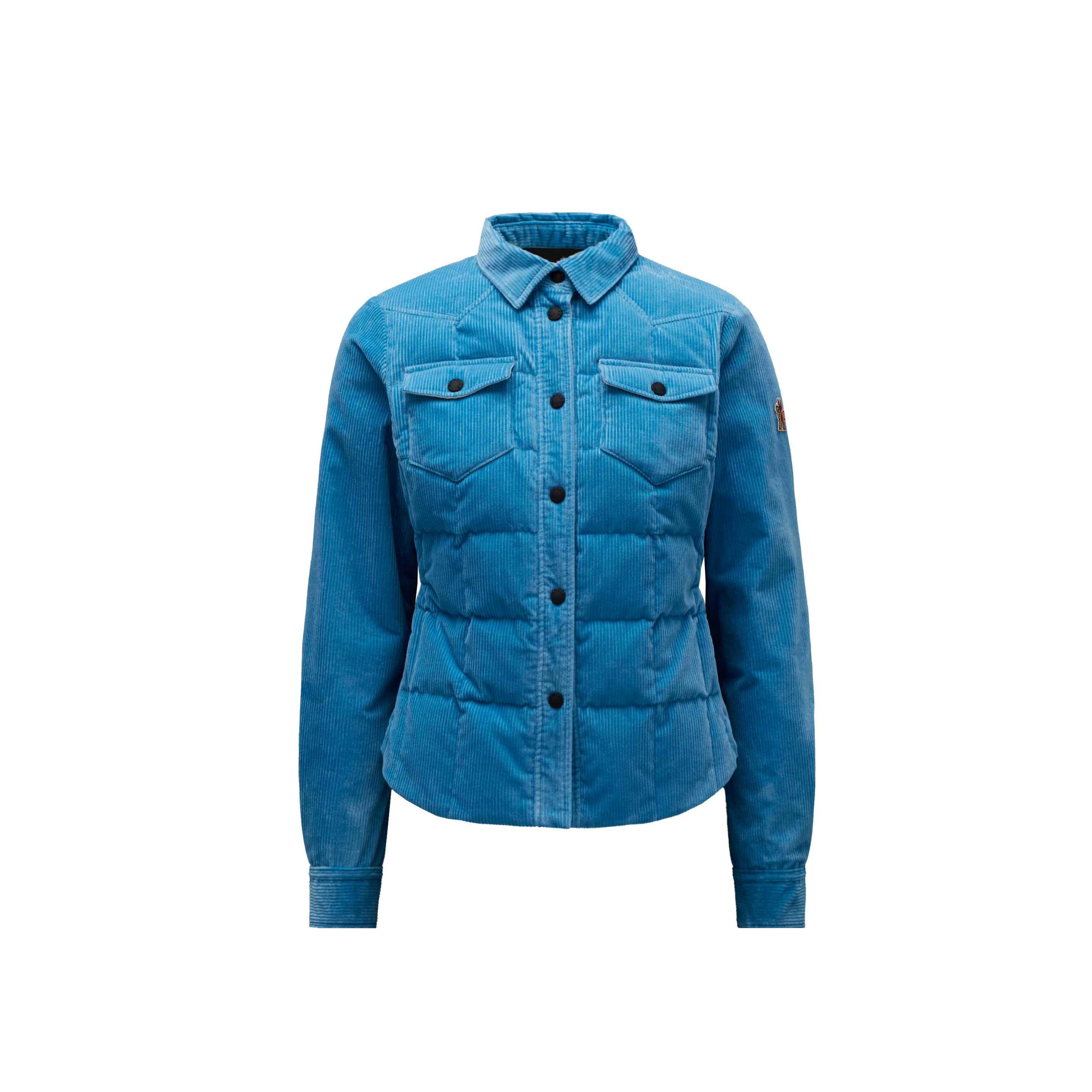 Shop Moncler Shacket Nangy In Bleu