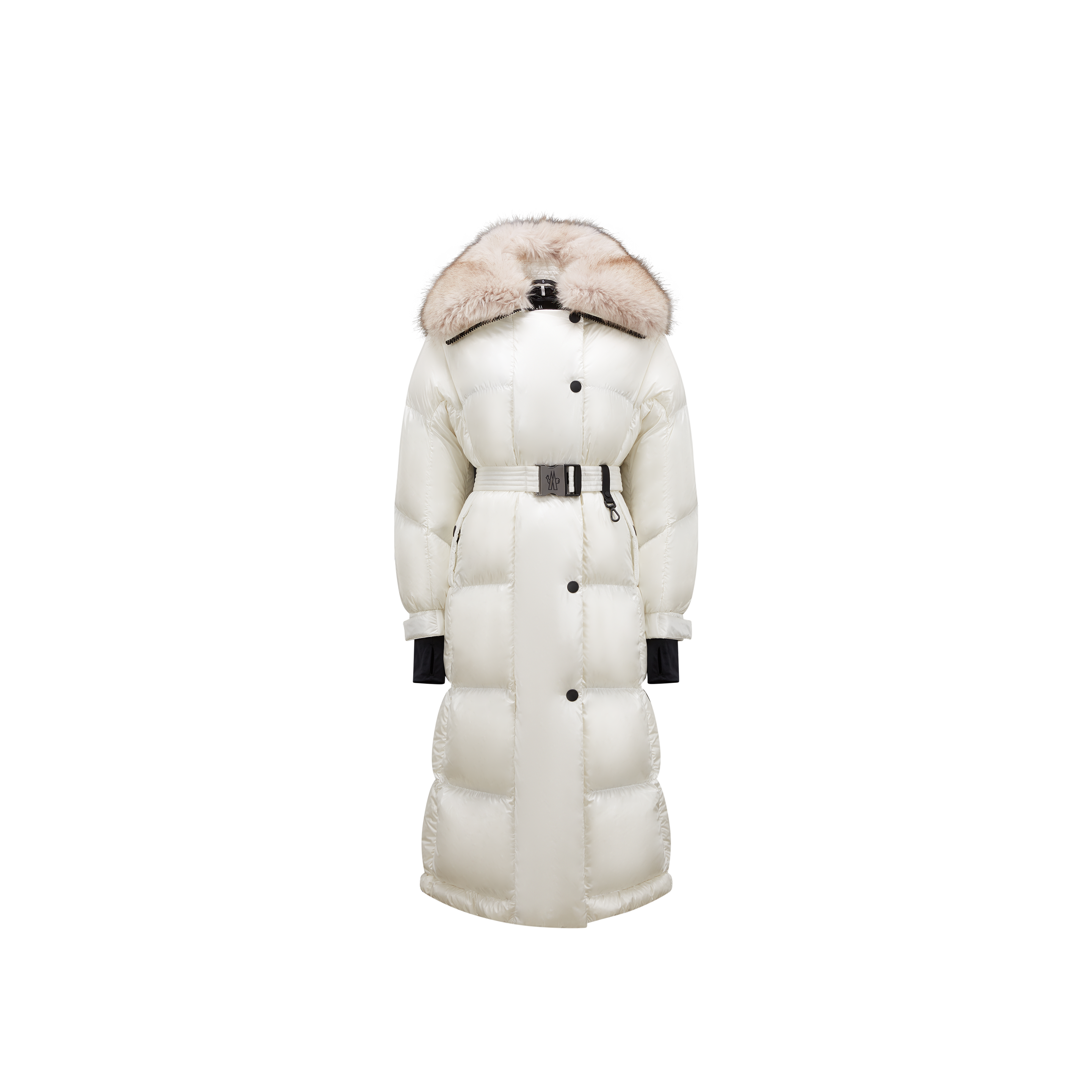 Shop Moncler Doudoune Longue Chamoille In Blanc