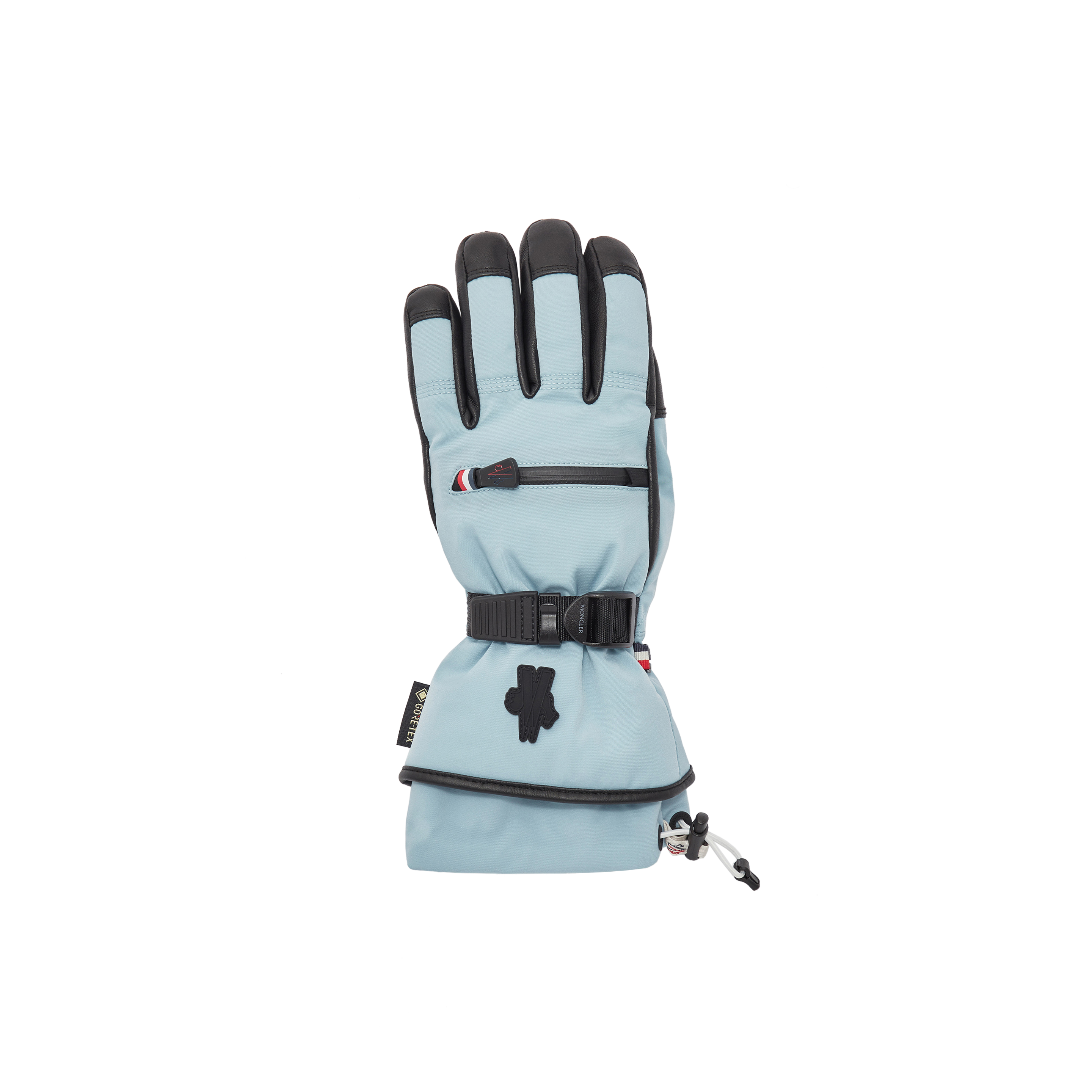 Moncler Padded Gloves Blue In Bleu