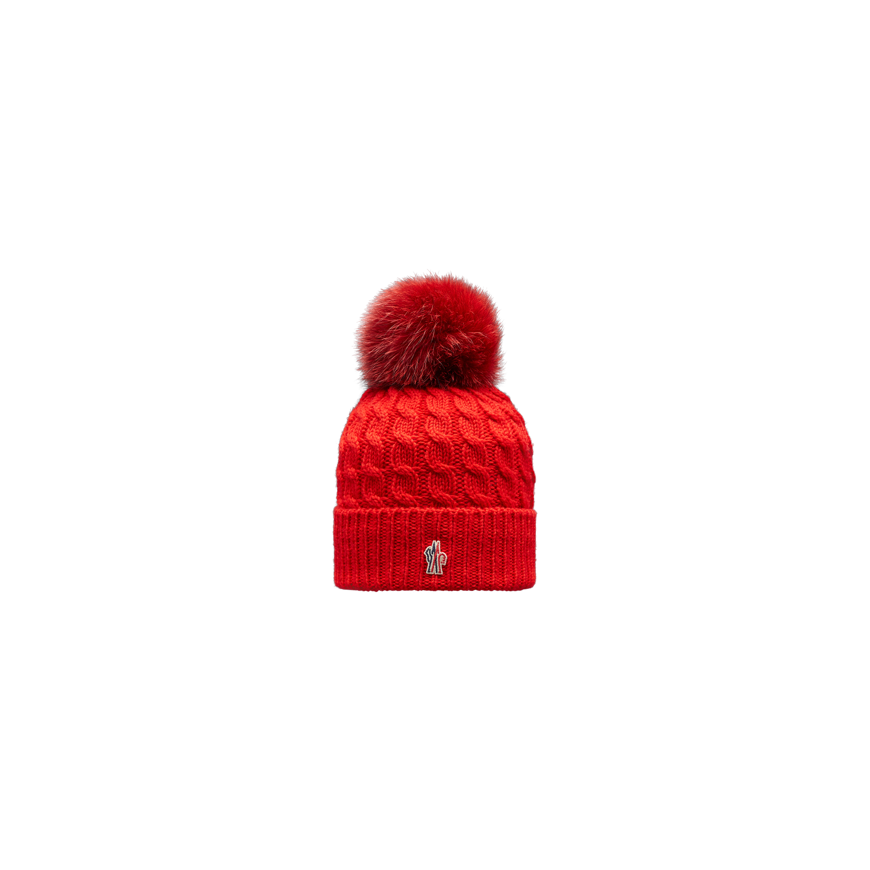 Moncler Bonnet En Laine Avec Pompon In Rouge