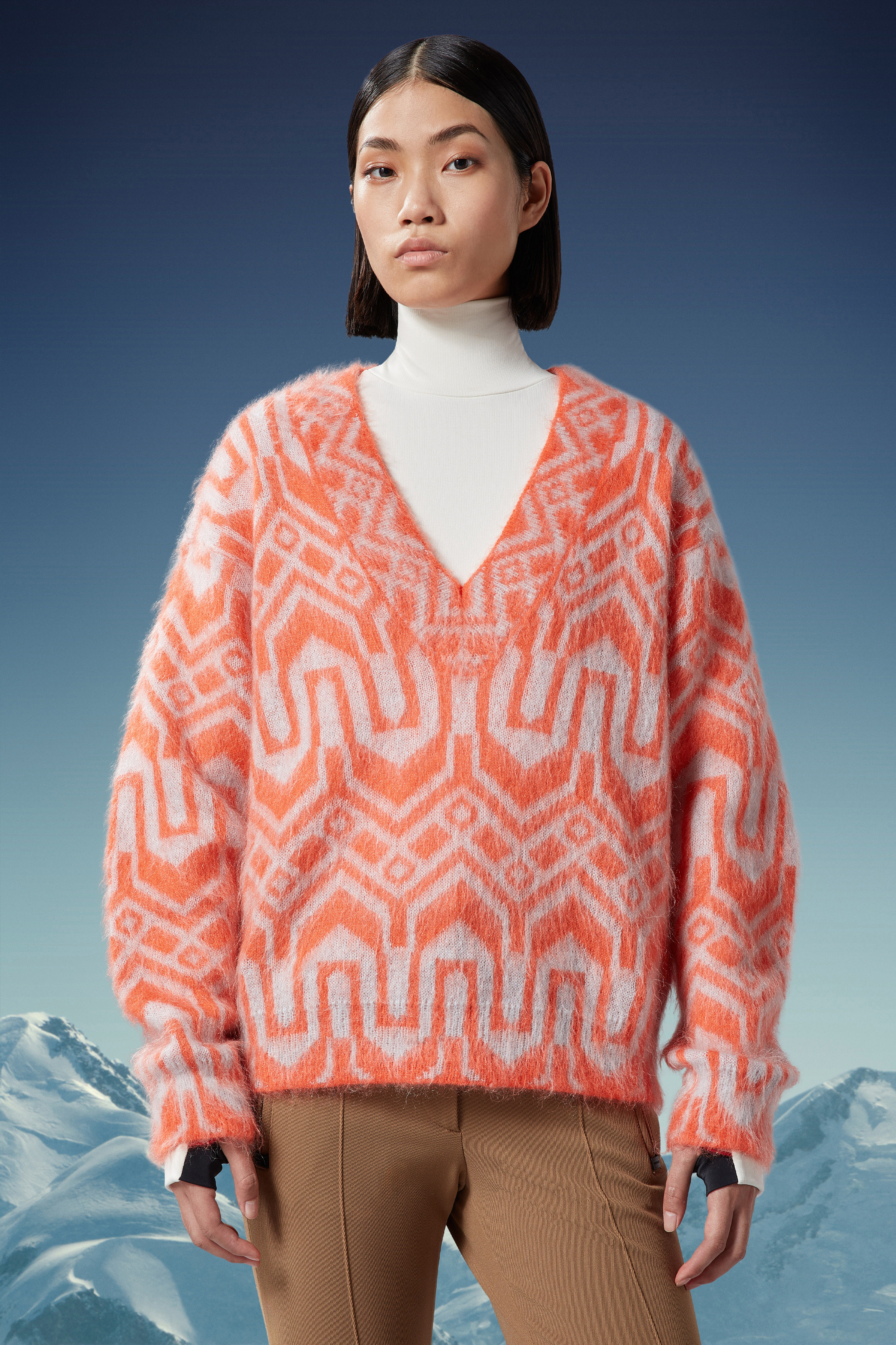 moncler orange sweater