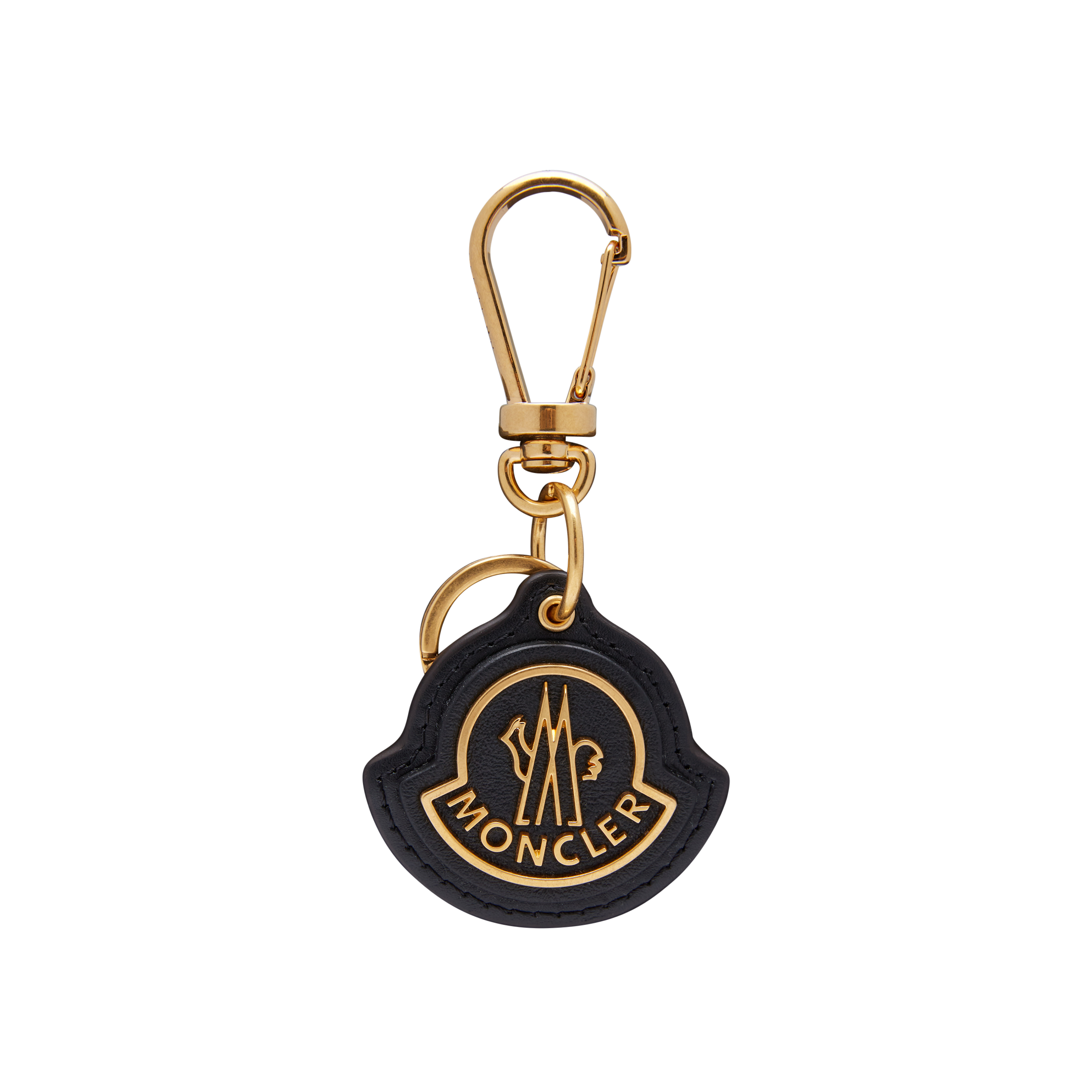 Moncler Logo Key Ring In Black