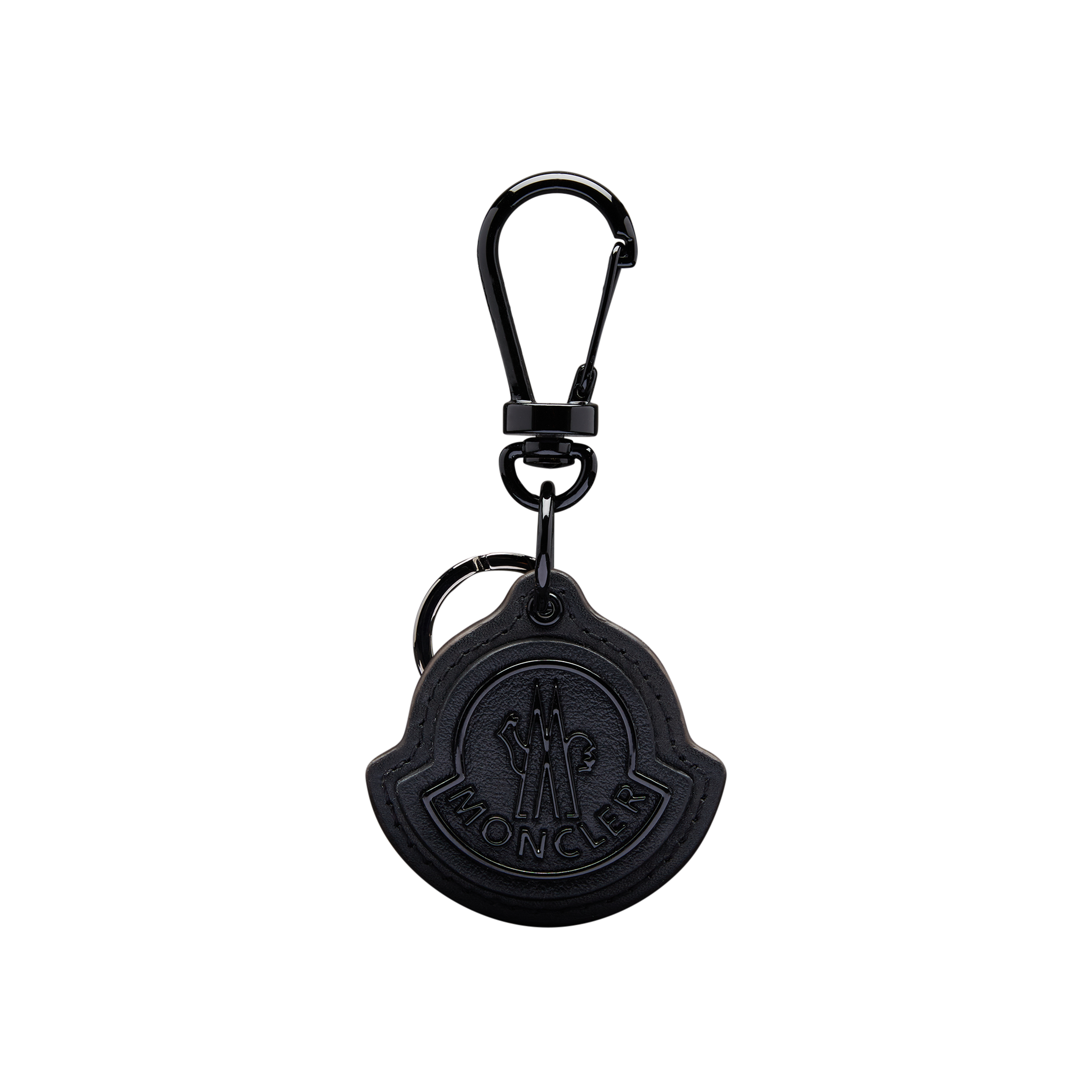 Moncler Collection Logo Key Ring In Noir