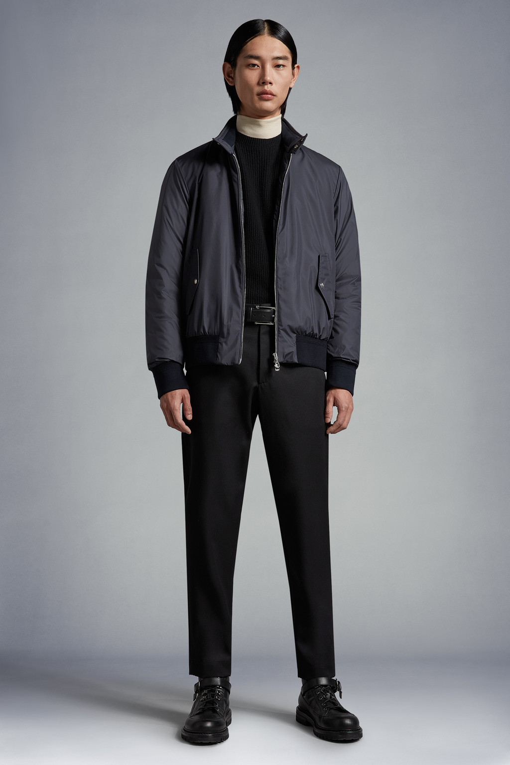 Navy Blue Laramon Short Down Jacket - Moncler