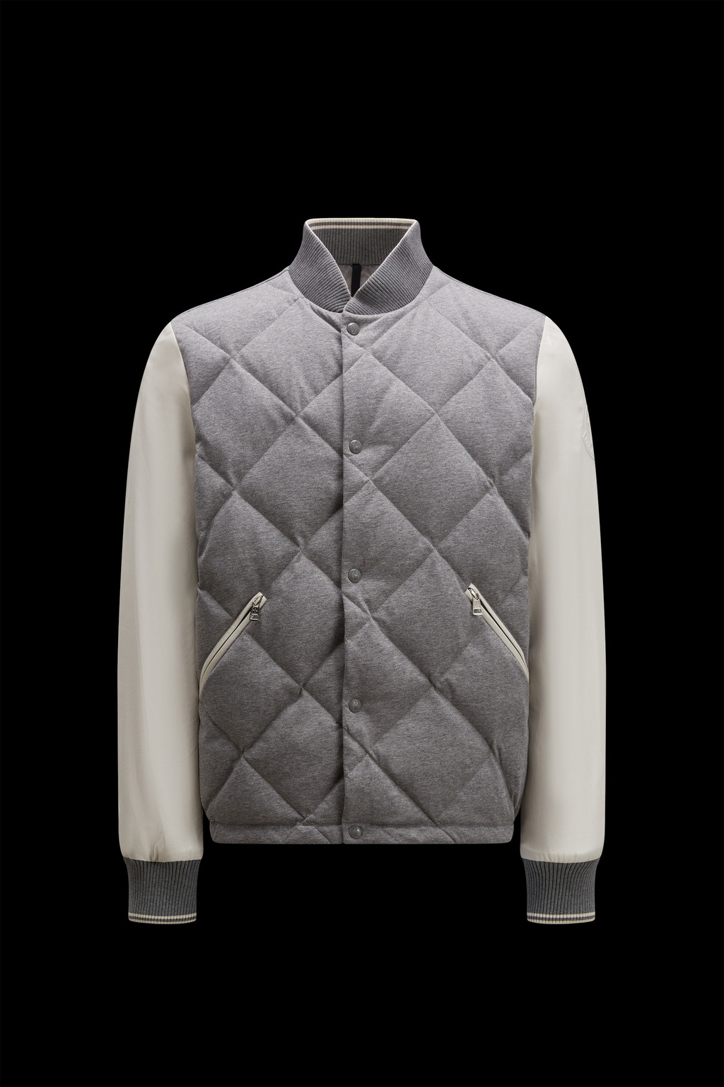 [Moncler] Moncler 22 Men's CHARENTE Down Leather Bomber Jacket Blouson Gray 1 [Used] [Authenticated and Guaranteed Authentic] 205900