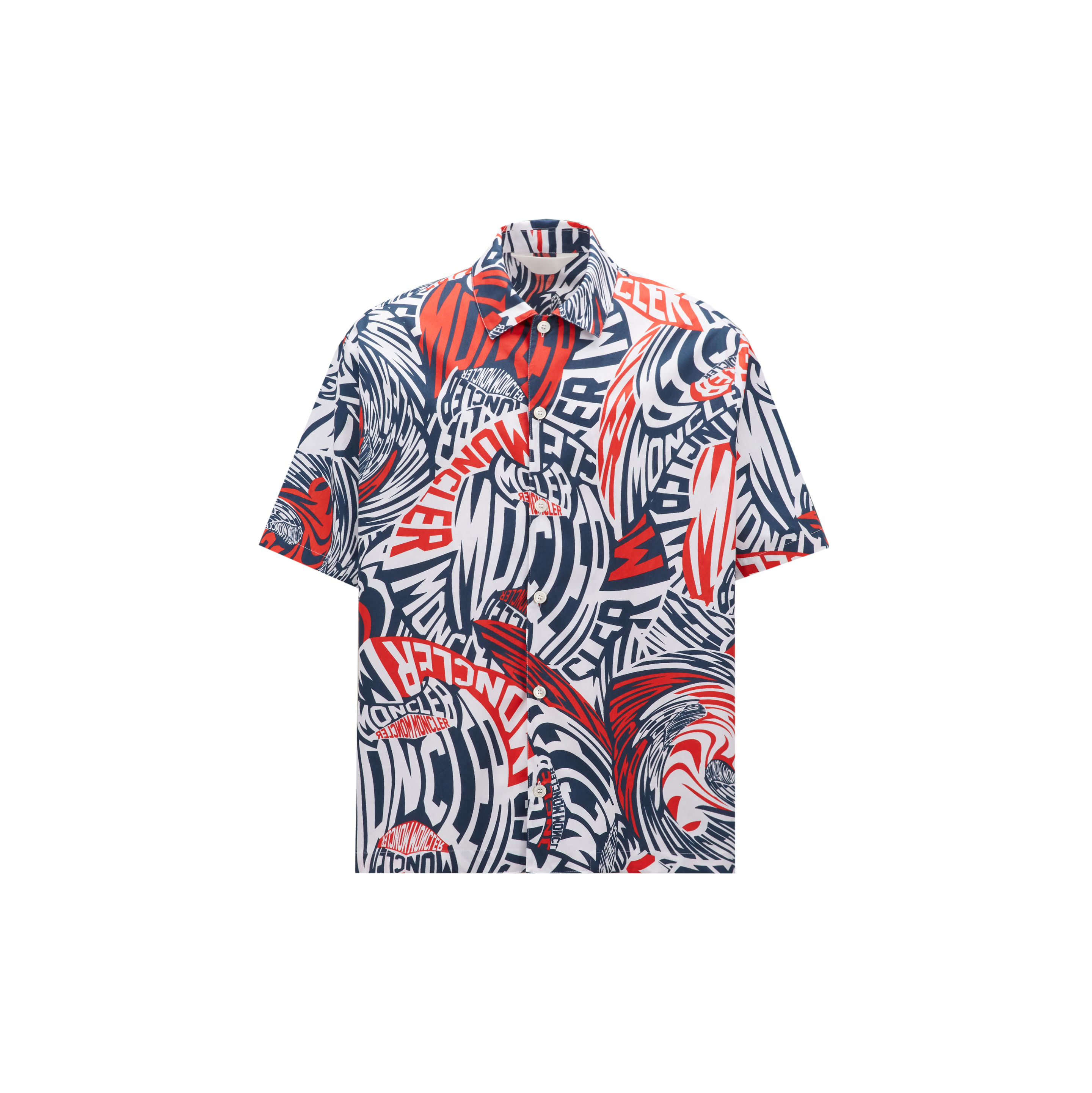 Moncler Collection Printed Cotton Shirt Multicolour In Multicolore
