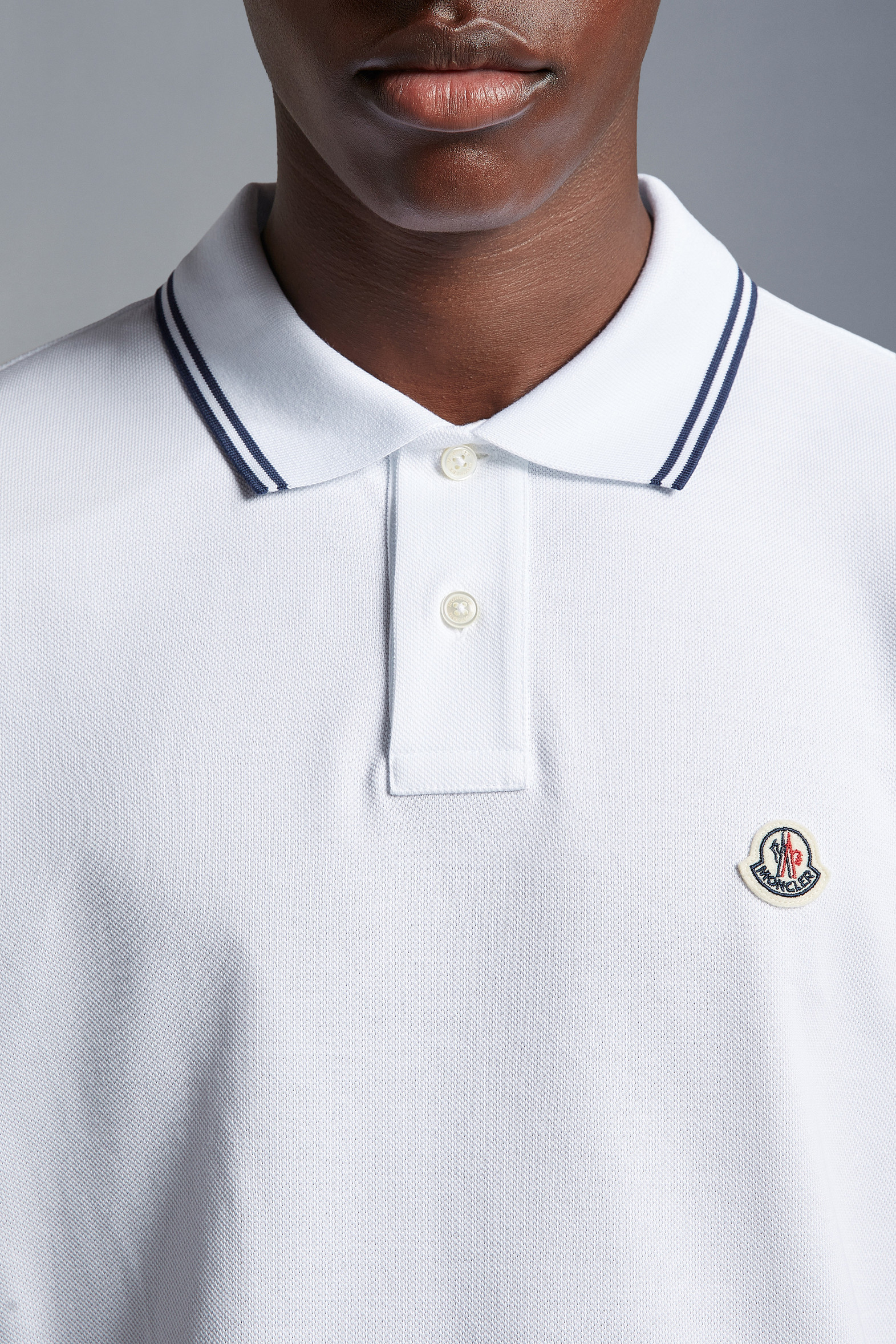 White Logo Tape Shoulder Polo Shirt