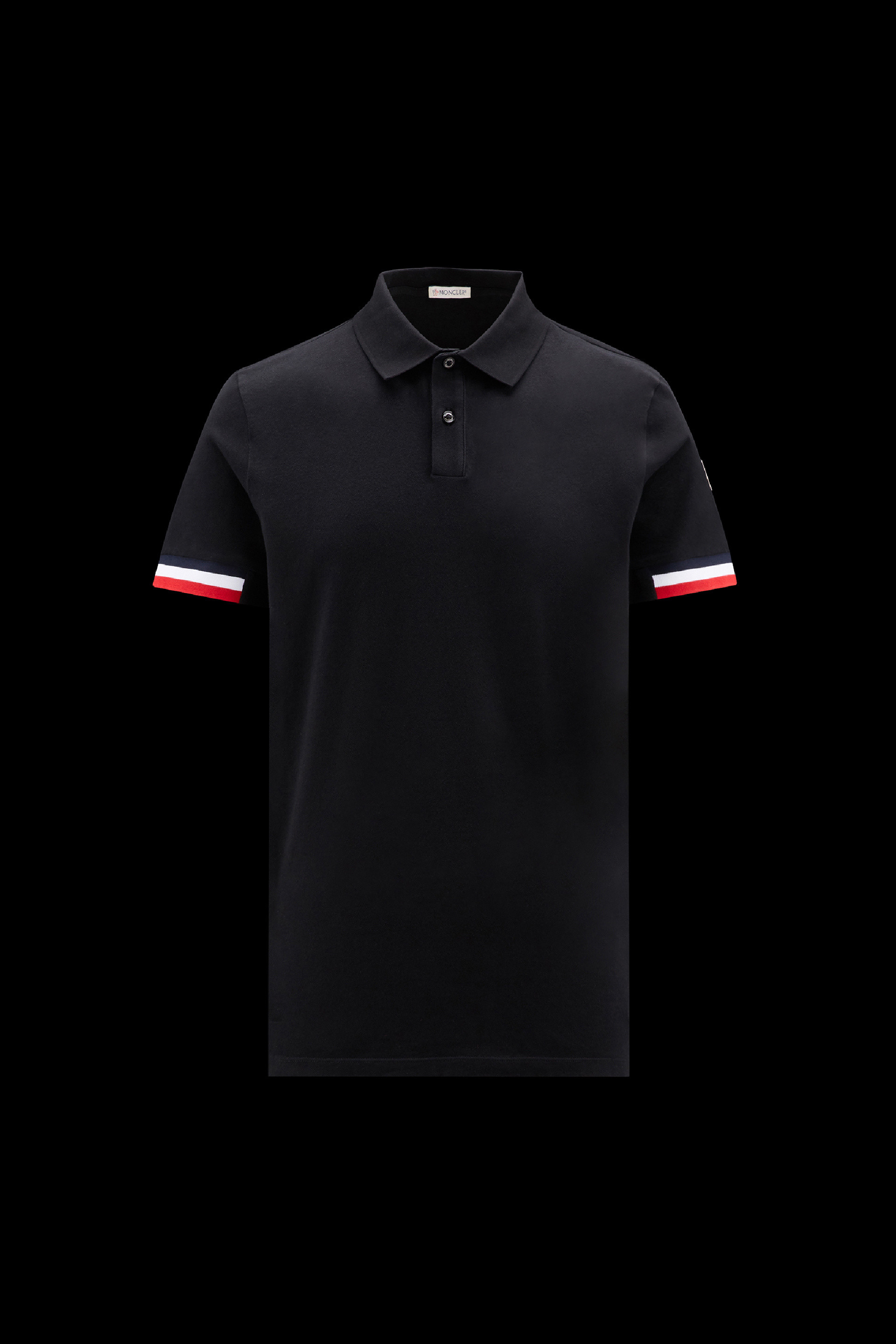 lancering Til Ni Grisling Black Tricolor Accent Polo Shirt - Polos & T-shirts for Men | Moncler US