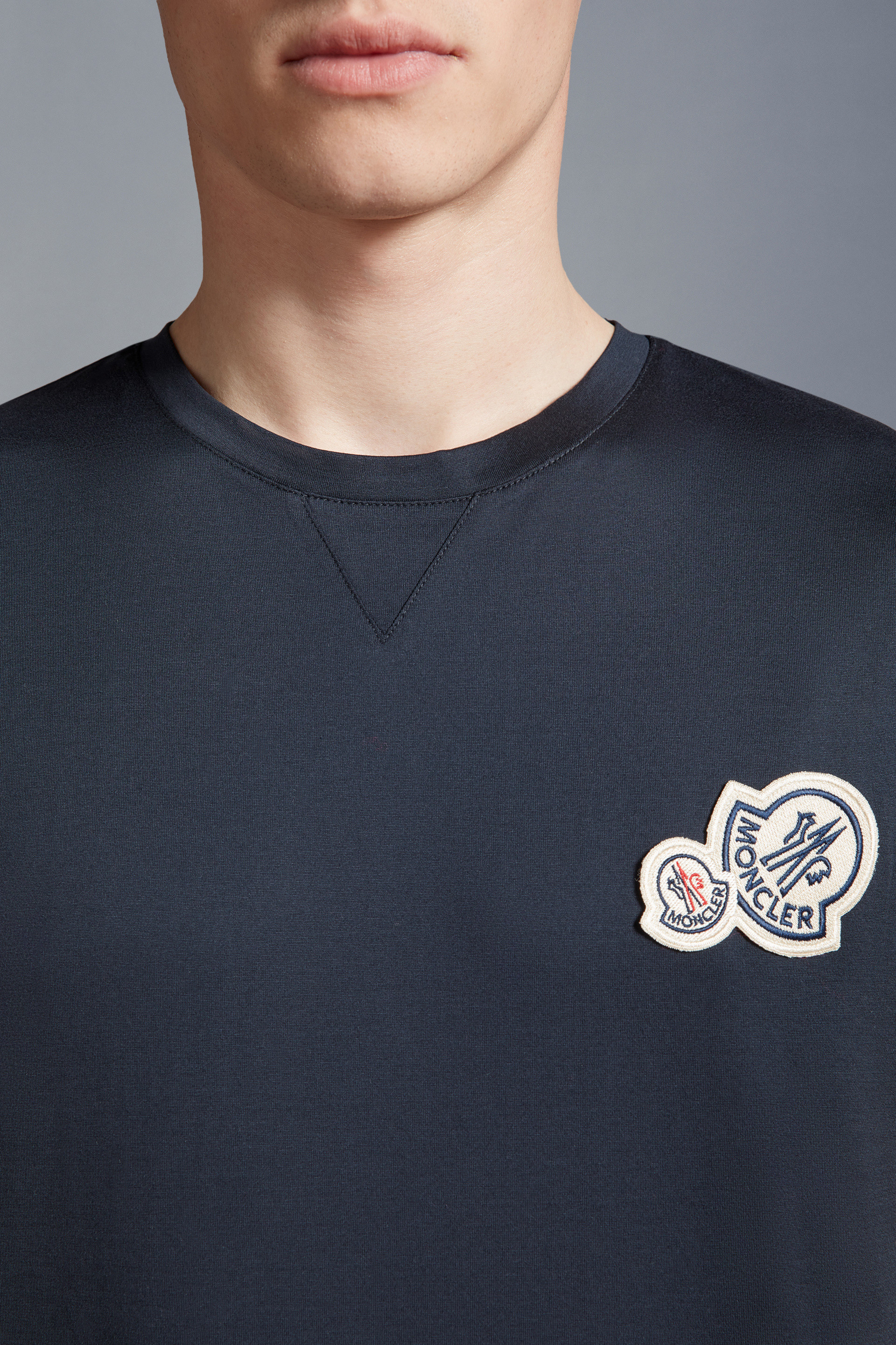 Moncler Slim-fit Logo-print Cotton-jersey T-shirt In Blue