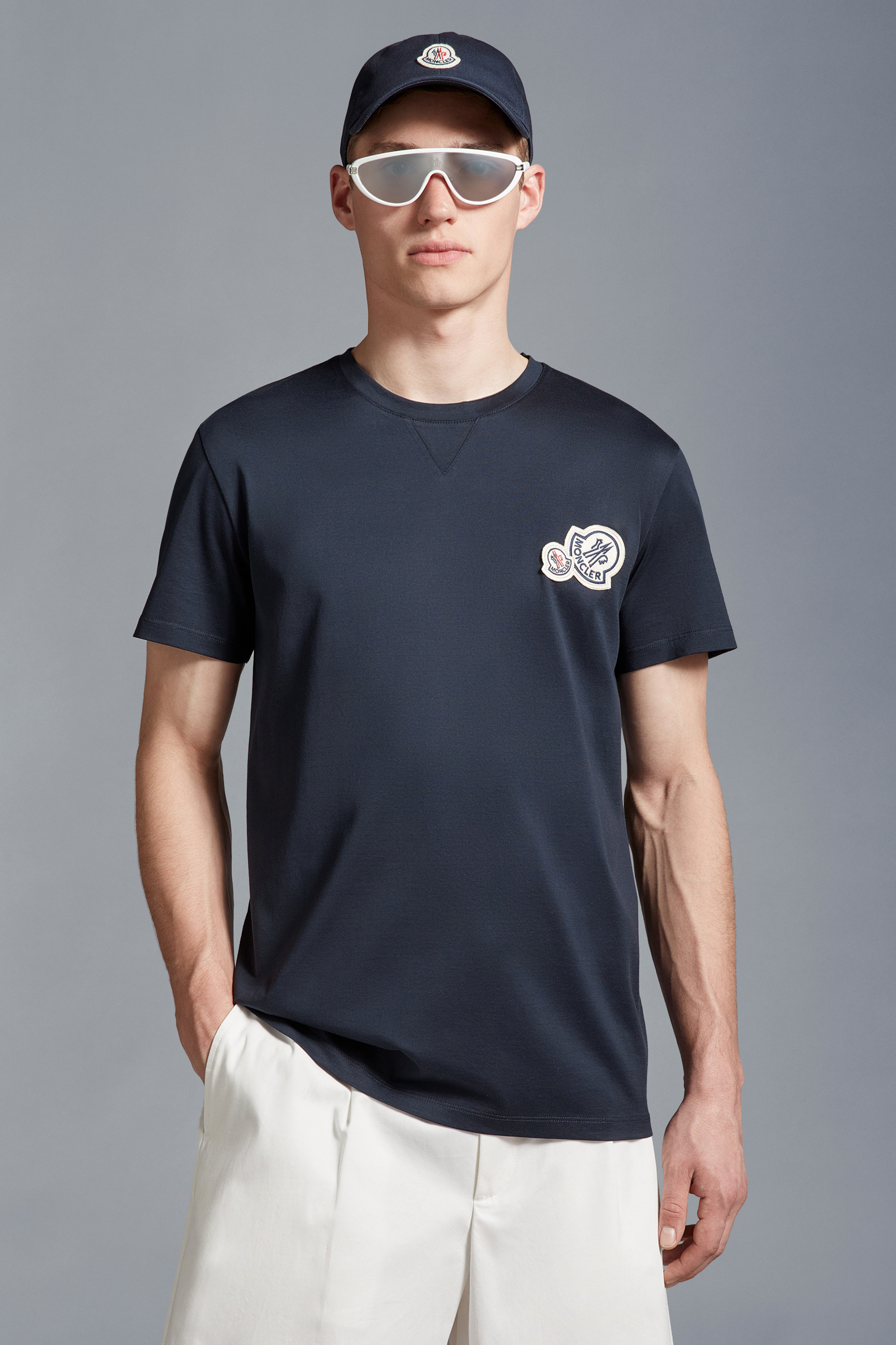 Moncler Men's Double Logo Short-Sleeve T-Shirt