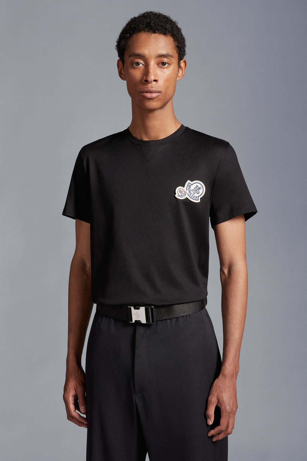 Black Double Logo T-Shirt - Polos & T-shirts for Men | Moncler CA